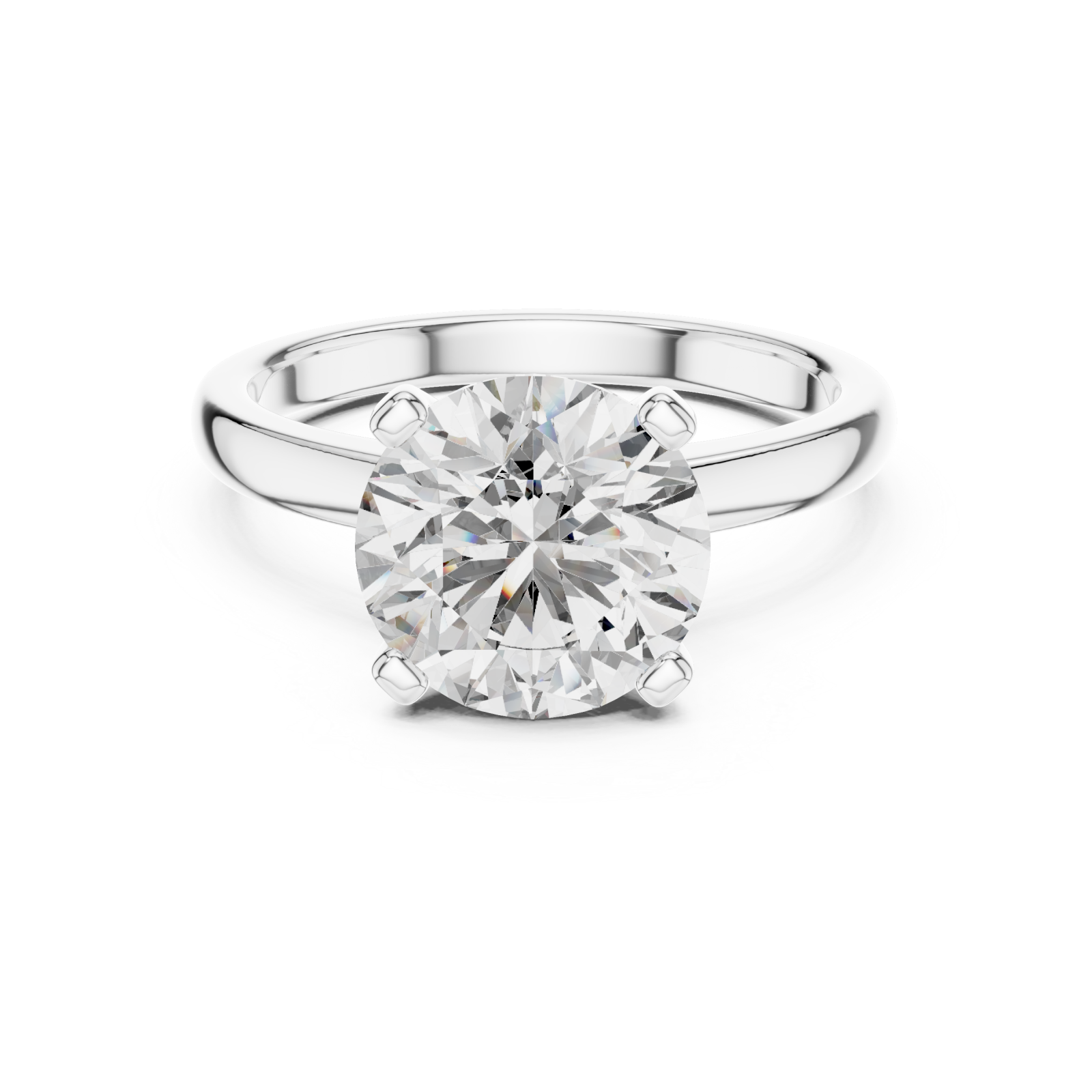  White Gold Celestial Embrace Artisan Band Ring Front View