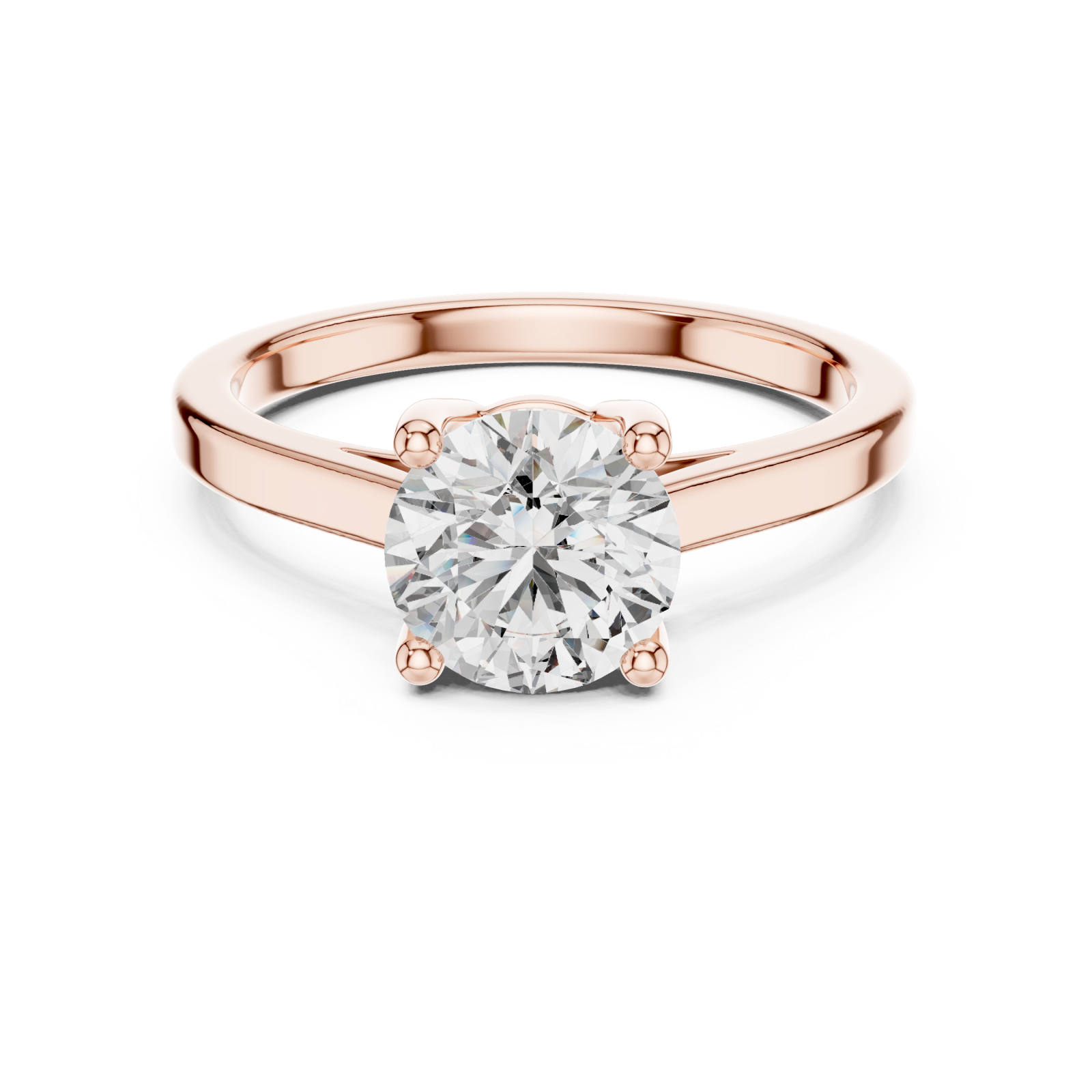  Rose Gold Classic Promise of Forever Solitaire Band Front View