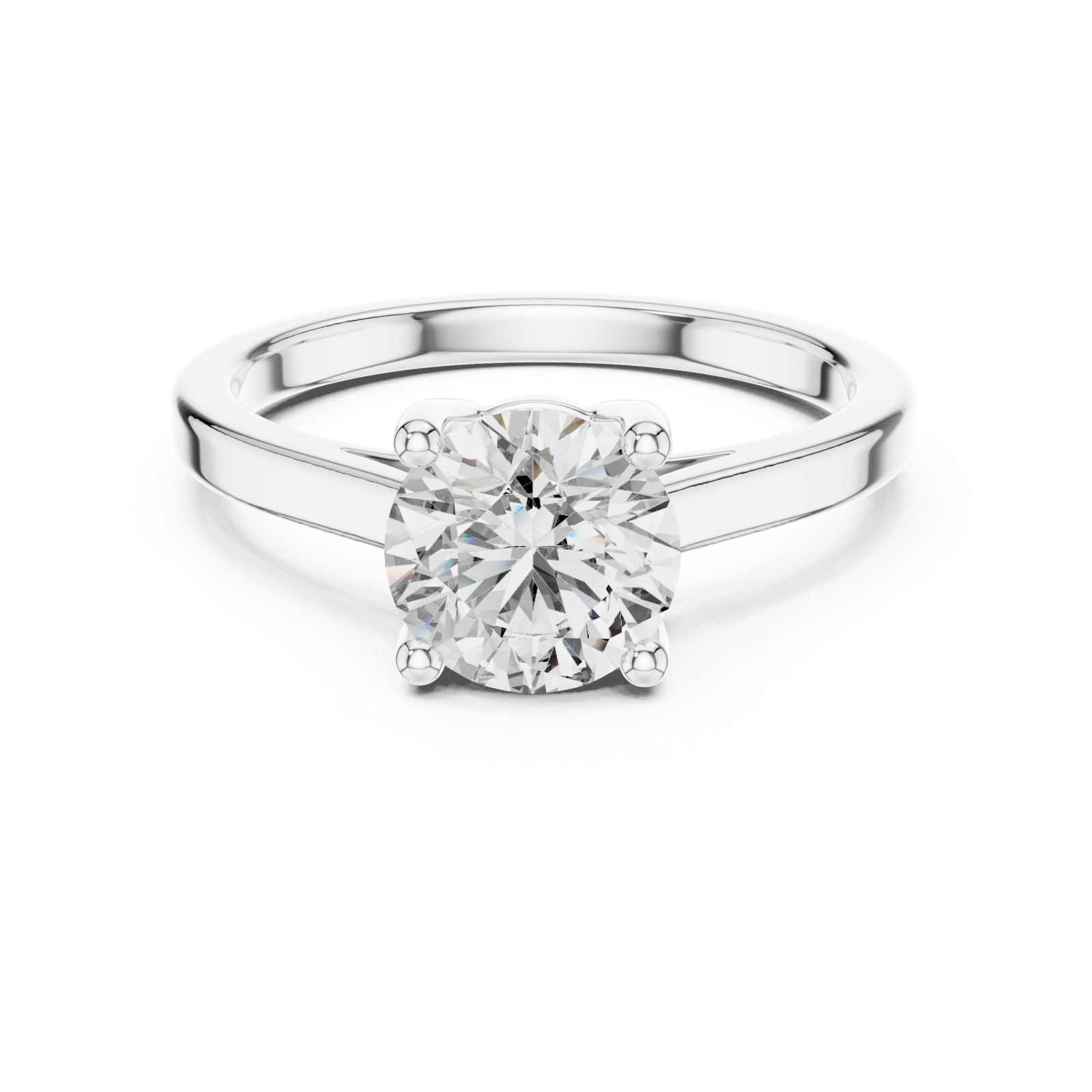  White Gold Classic Promise of Forever Solitaire Band Front View