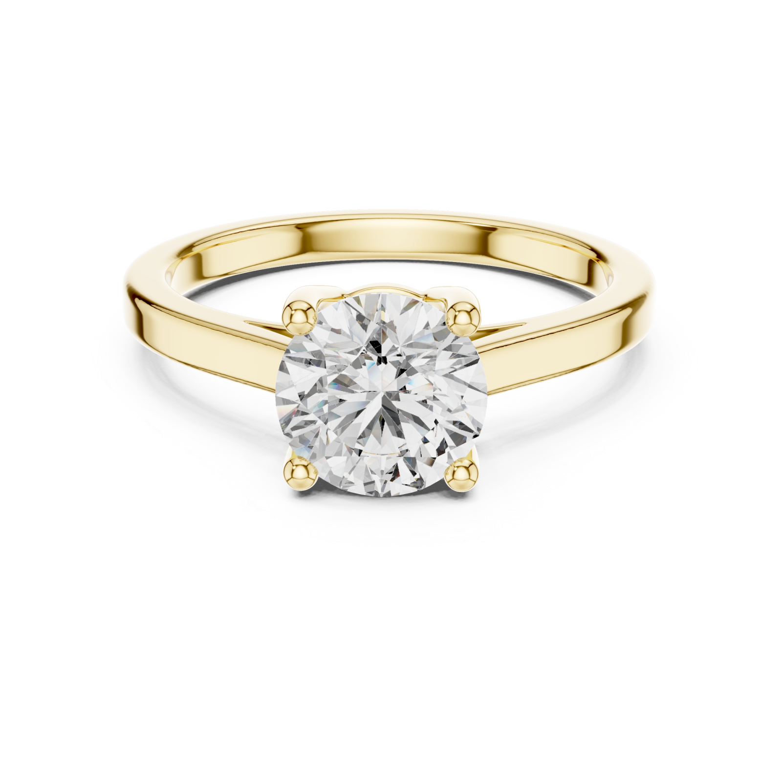  Gold Classic Promise of Forever Solitaire Band Front View