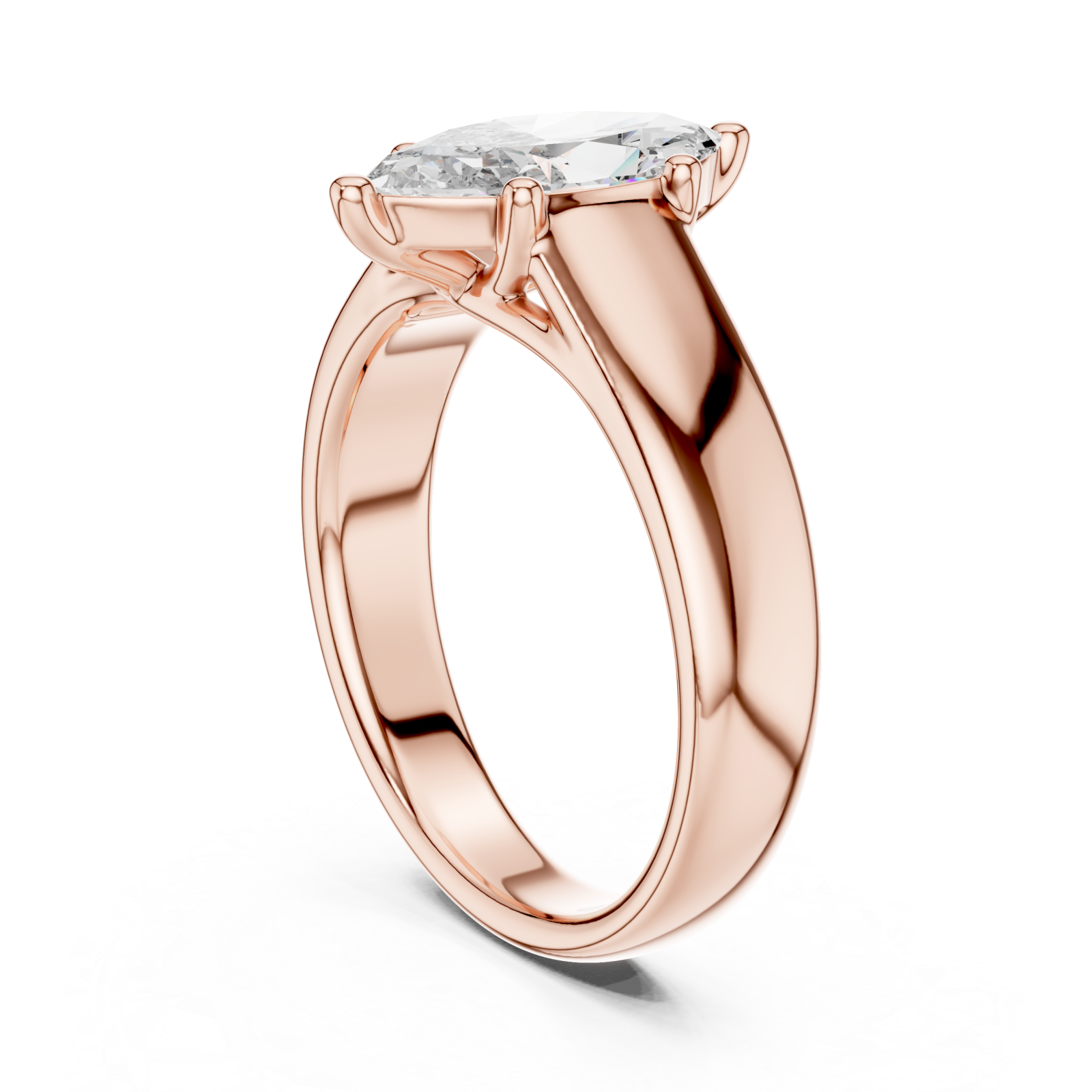  Rose Gold Eternal Silhouette Modern Band Ring Left View