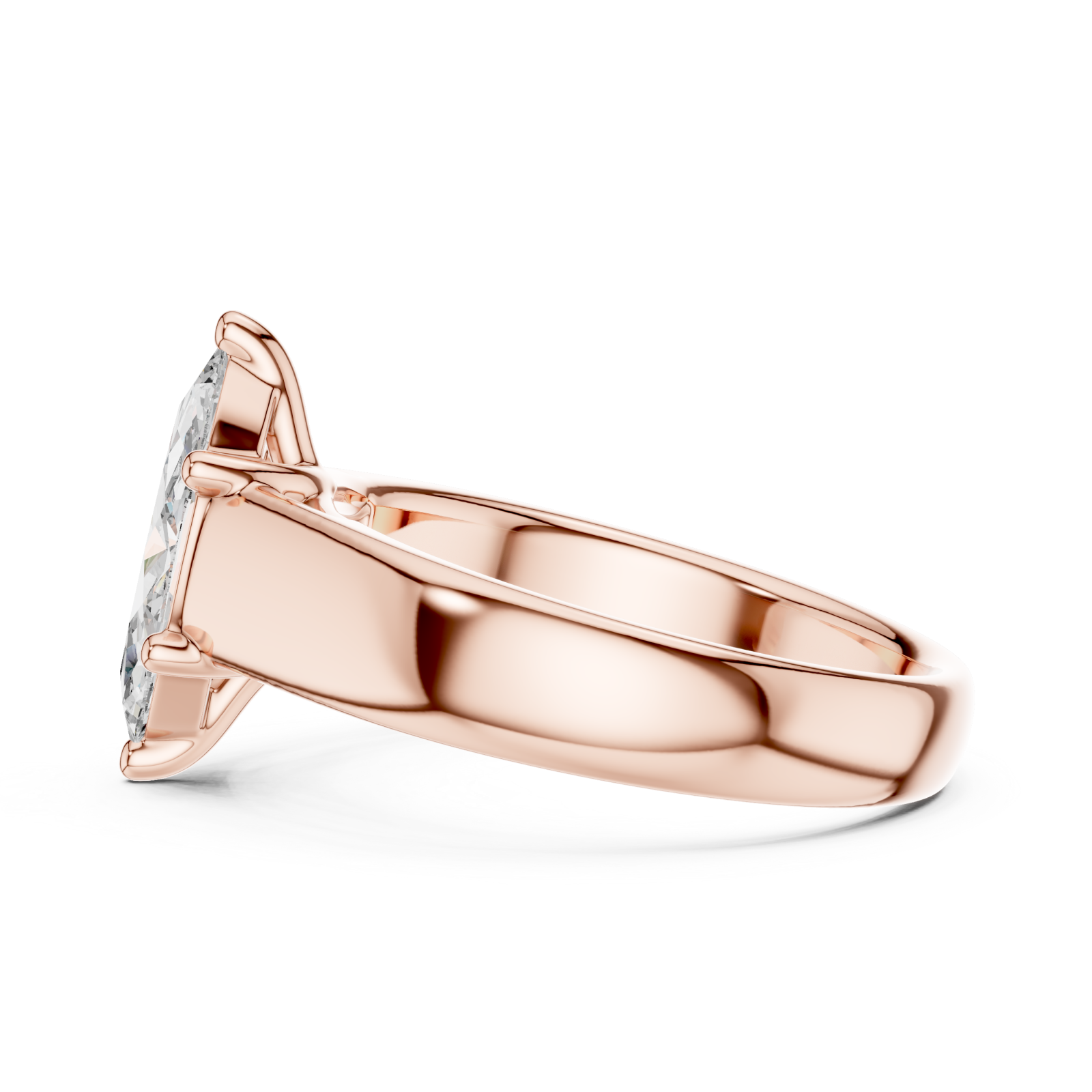  Rose Gold Eternal Silhouette Modern Band Ring Side View