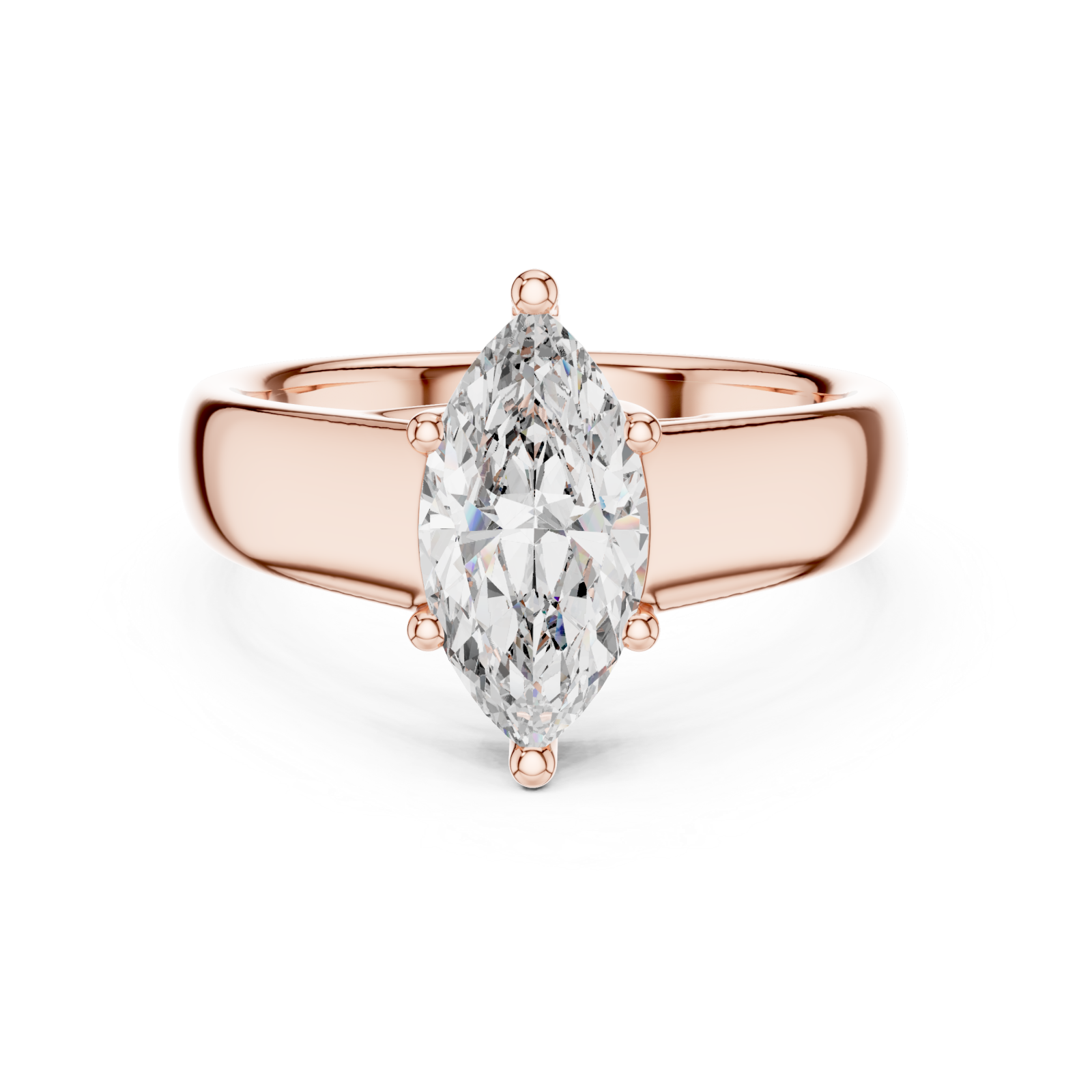  Rose Gold Eternal Silhouette Modern Band Ring Front View