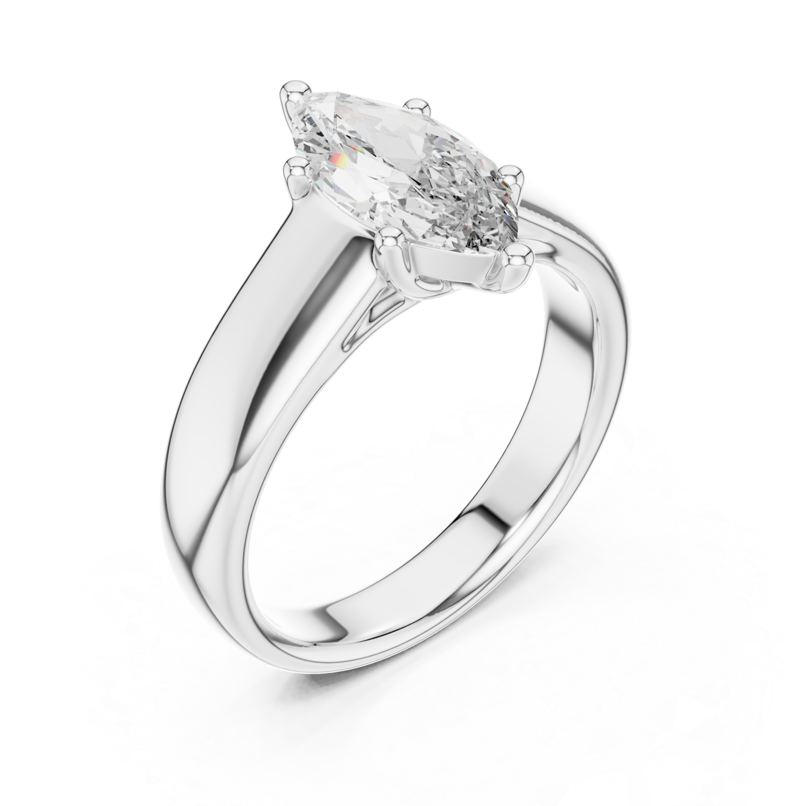  White Gold Eternal Silhouette Modern Band Ring Right View
