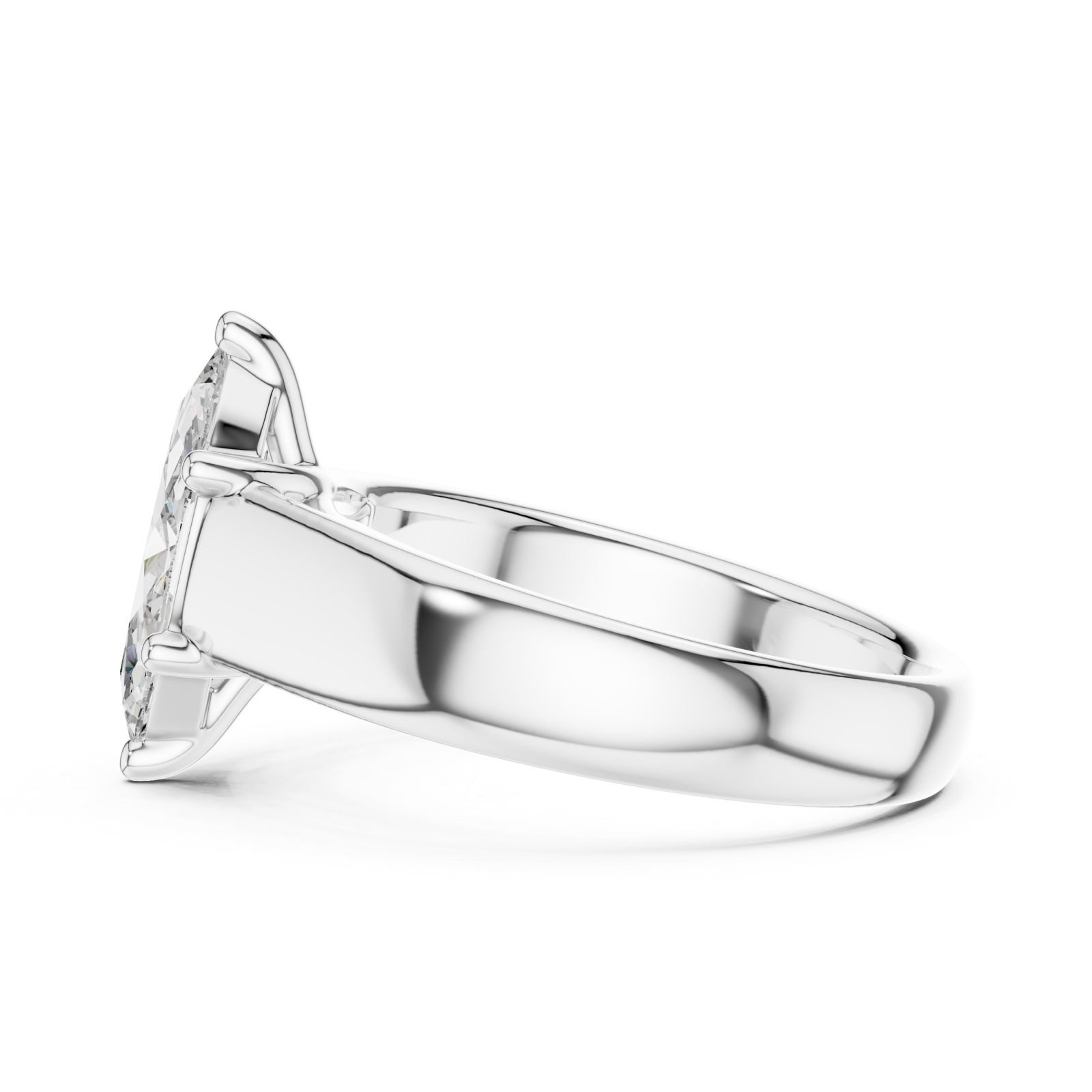  White Gold Eternal Silhouette Modern Band Ring Side View