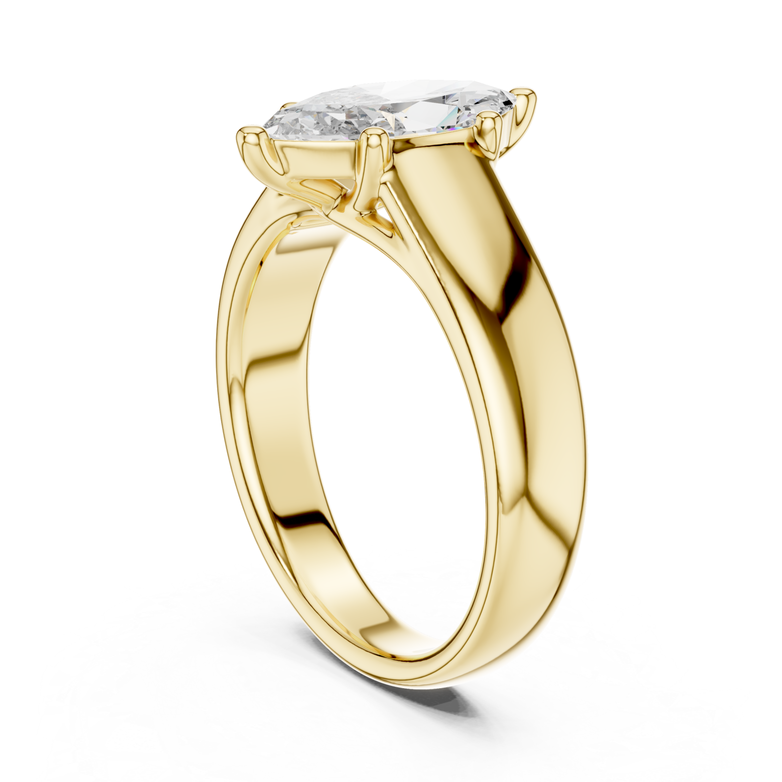  Gold Eternal Silhouette Modern Band Ring Left View