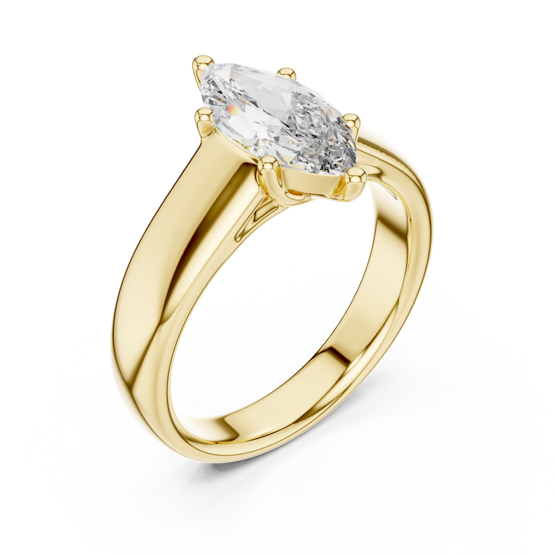 Gold Eternal Silhouette Modern Band Ring Right View