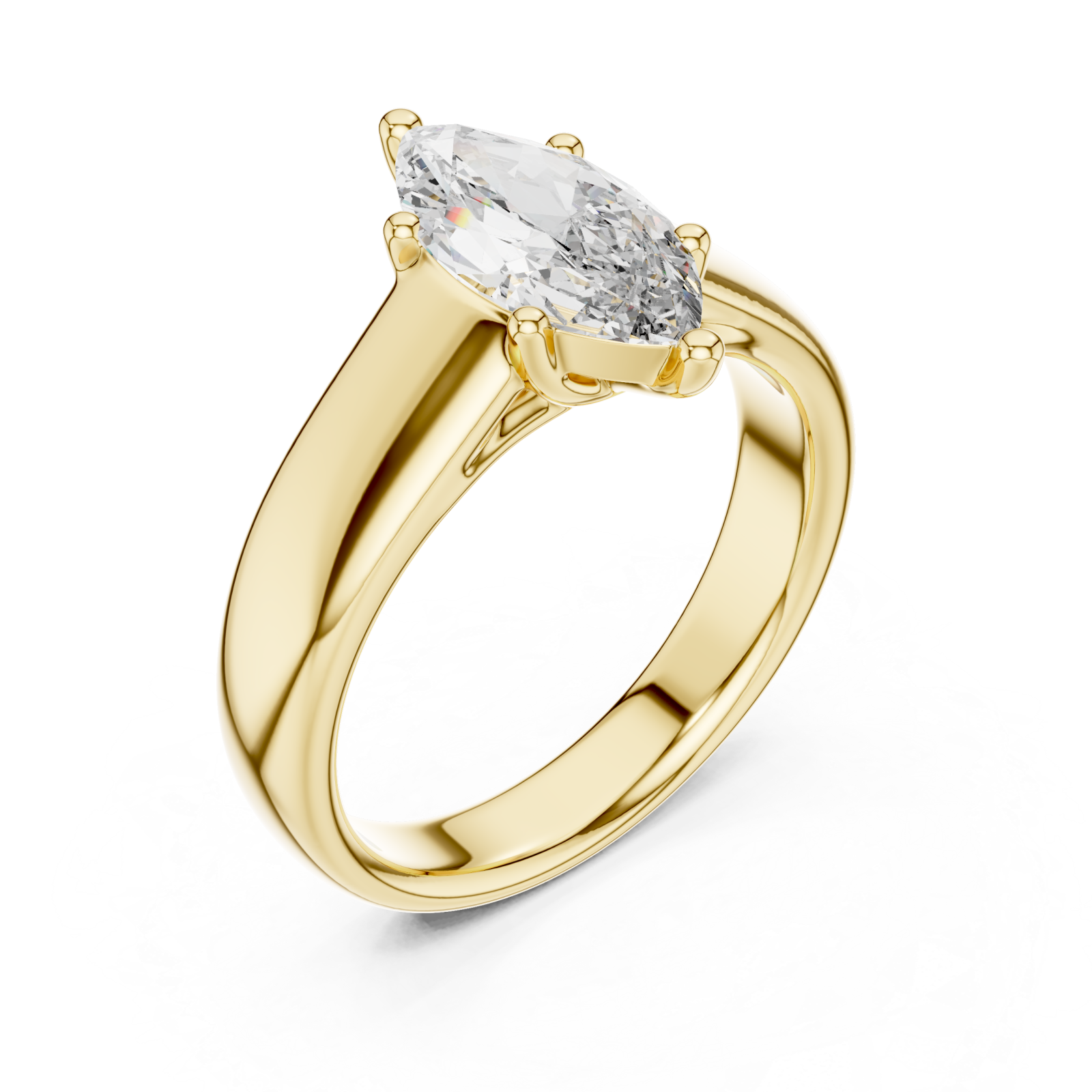 Gold Eternal Silhouette Modern Band Ring Right View