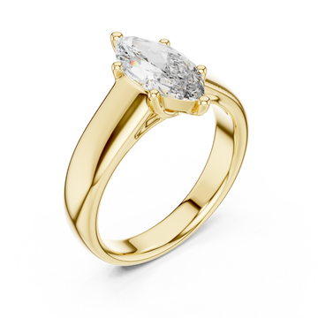 Gold Eternal Silhouette Modern Band Ring Right View