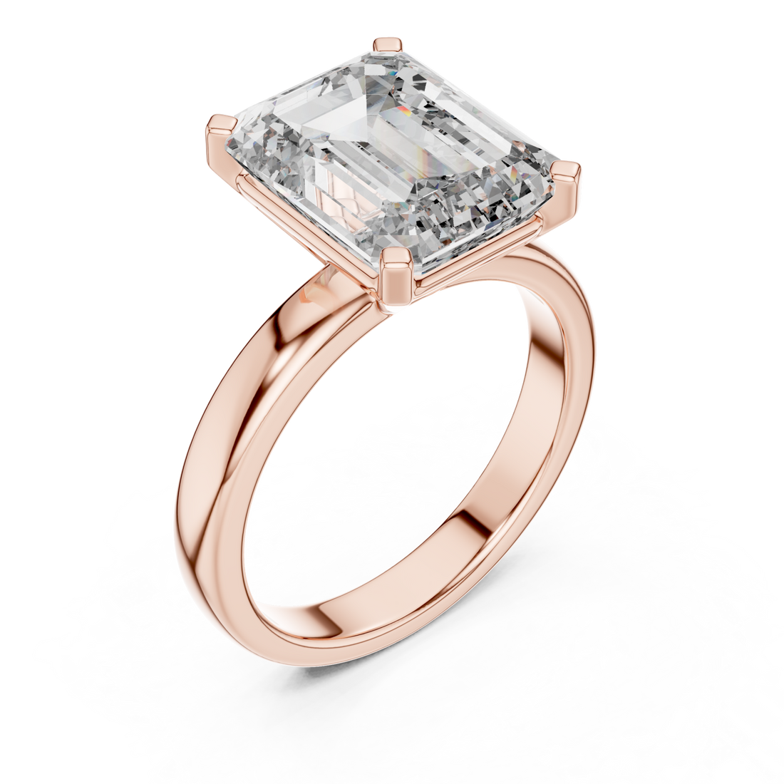  Rose Gold Radiant Whisper Solitaire Anniversary Ring Right View