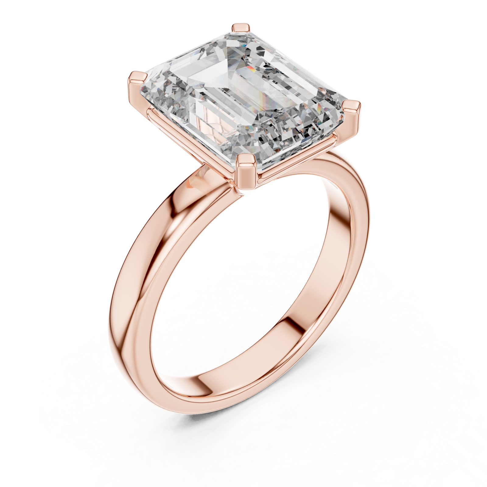  Rose Gold Radiant Whisper Solitaire Anniversary Ring Right View