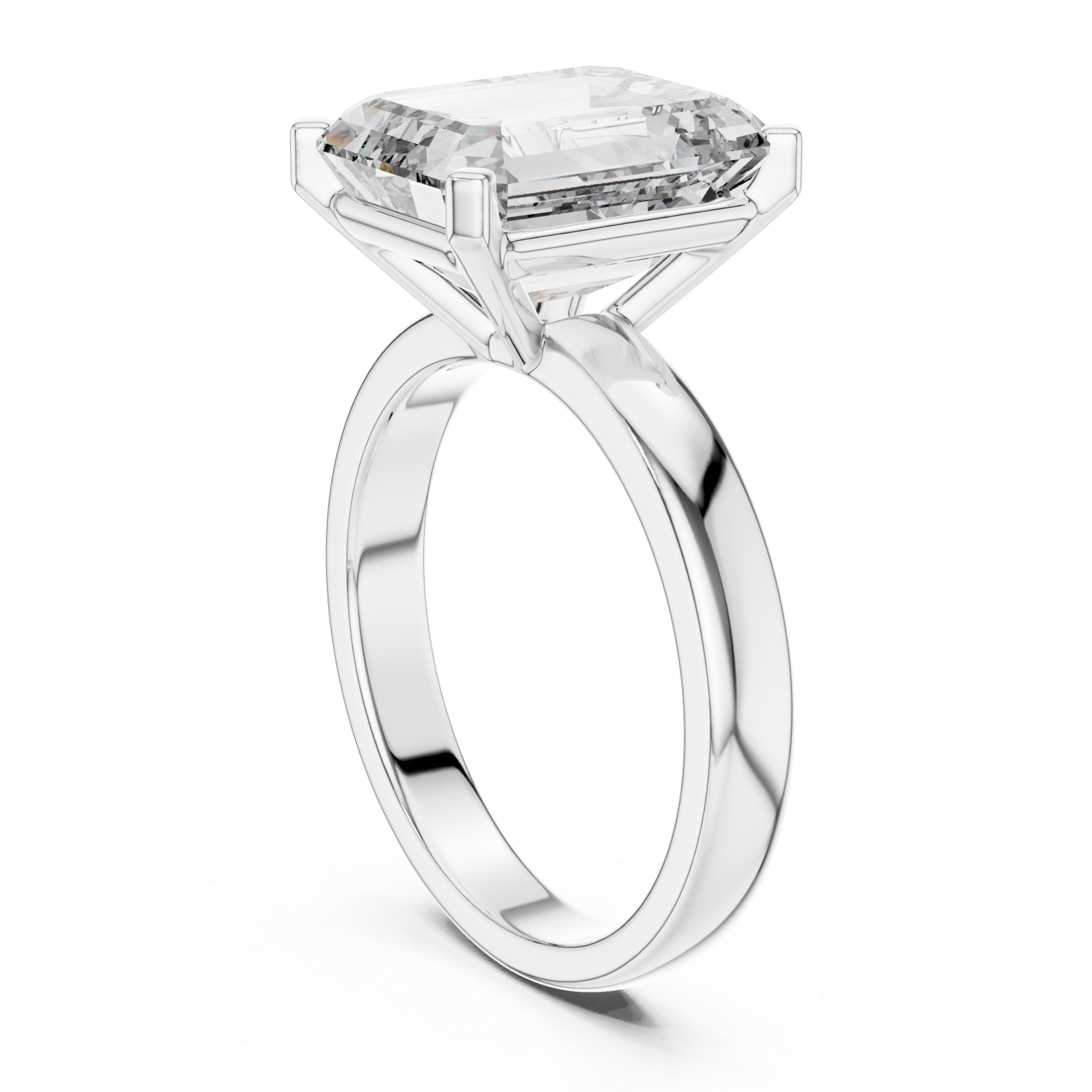  White Gold Radiant Whisper Solitaire Anniversary Ring Left View