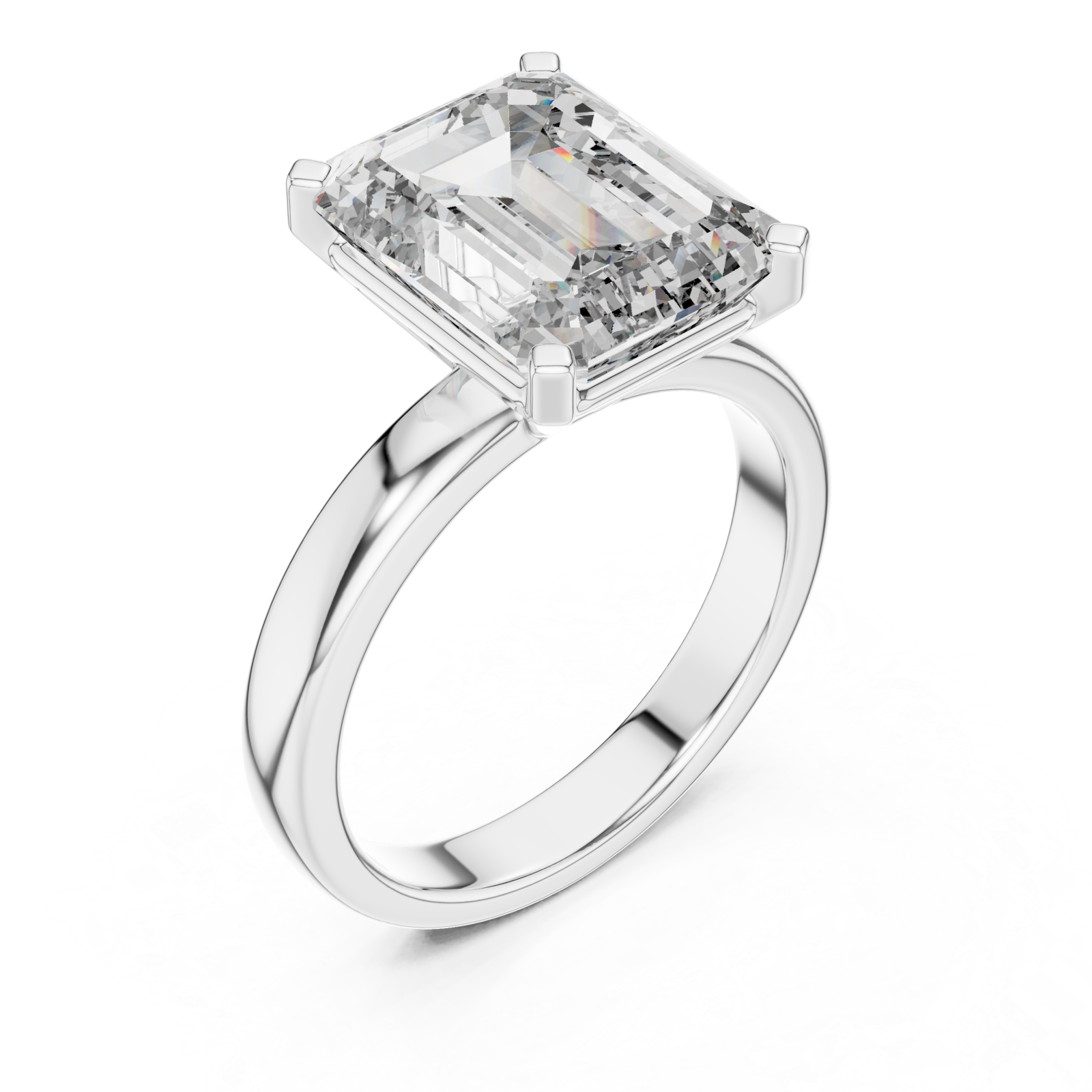  White Gold Radiant Whisper Solitaire Anniversary Ring Right View