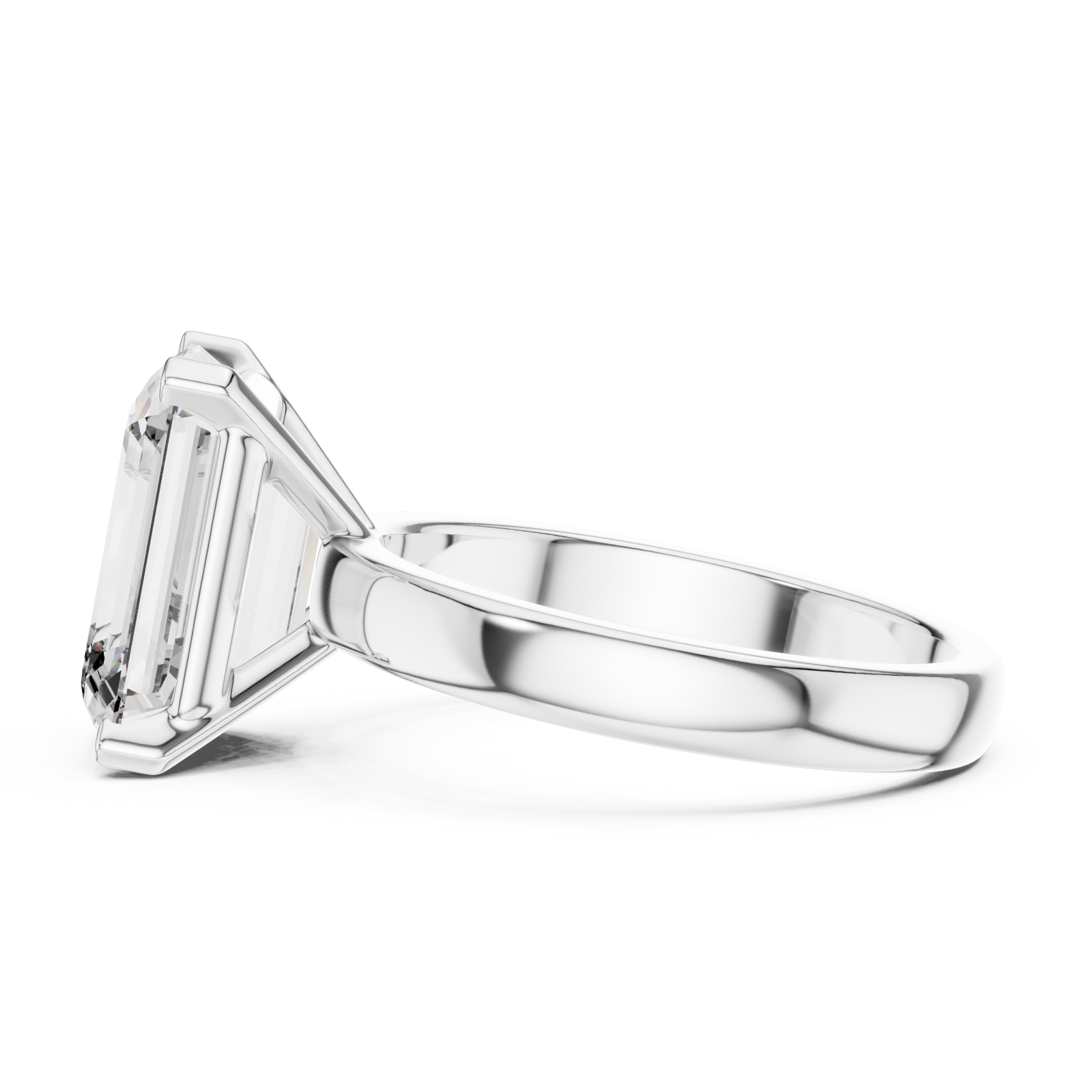  White Gold Radiant Whisper Solitaire Anniversary Ring Side View