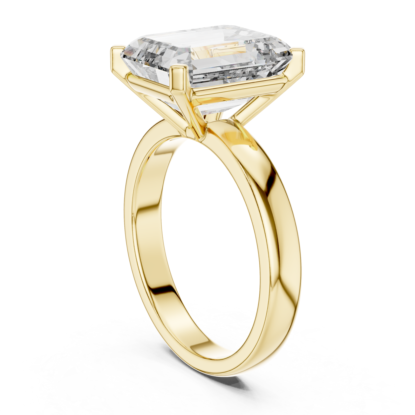  Gold Radiant Whisper Solitaire Anniversary Ring Left View