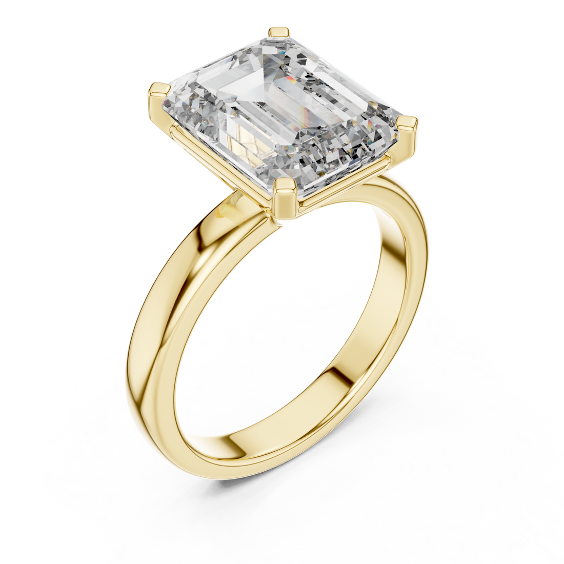 Gold Radiant Whisper Solitaire Anniversary Ring Right View