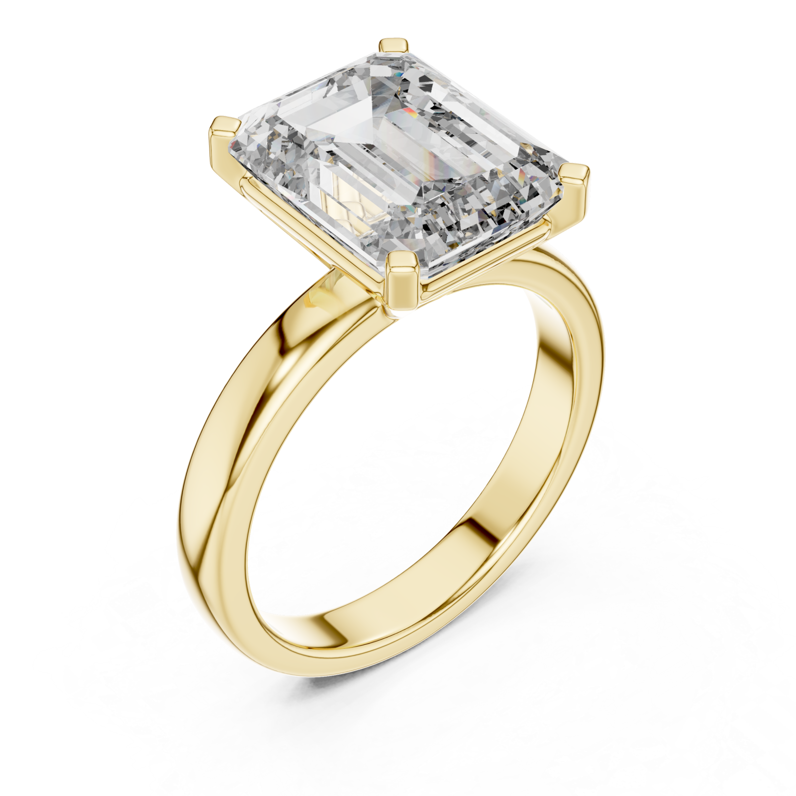 Gold Radiant Whisper Solitaire Anniversary Ring Right View