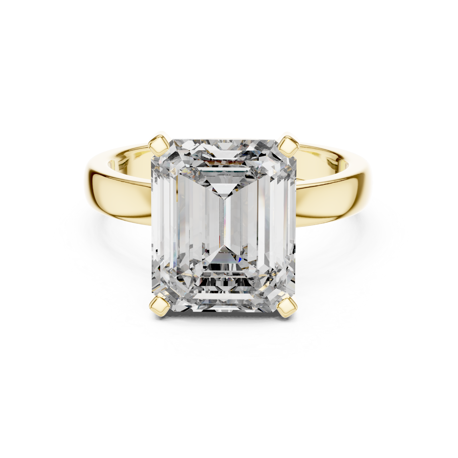  Gold Radiant Whisper Solitaire Anniversary Ring Front View