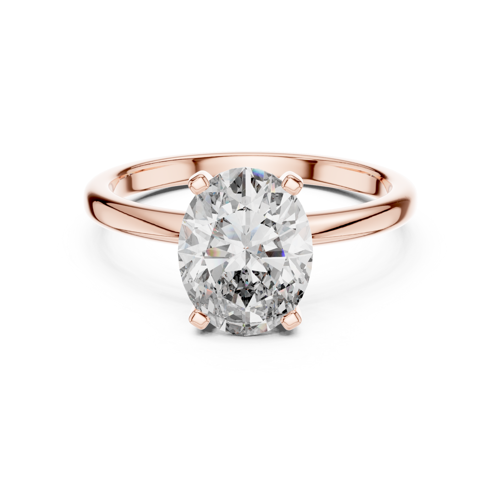  Rose Gold Enchanted Evermore Radiance Treasure Engagement Ring Front View