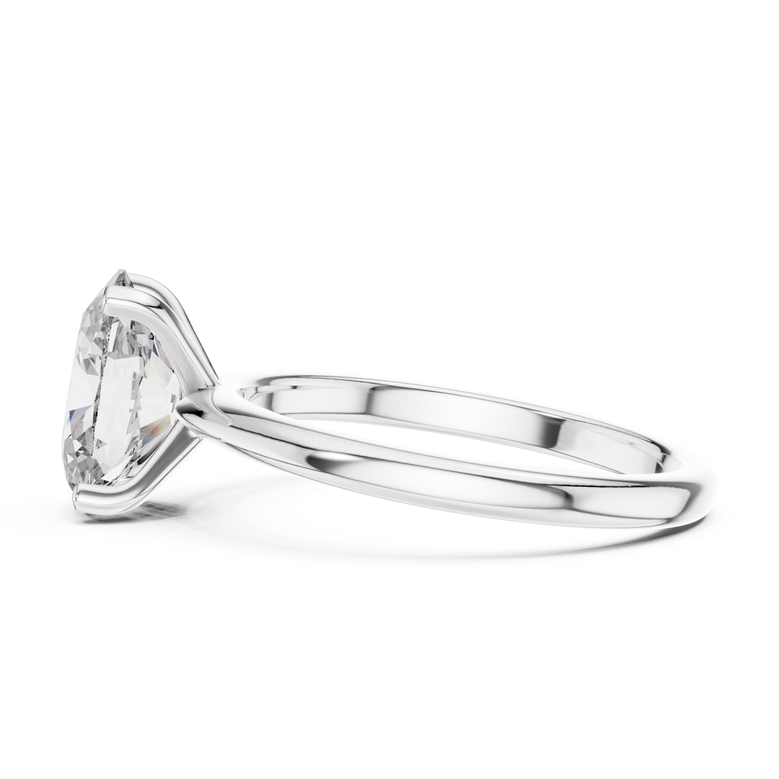  White Gold Enchanted Evermore Radiance Treasure Engagement Ring Side View
