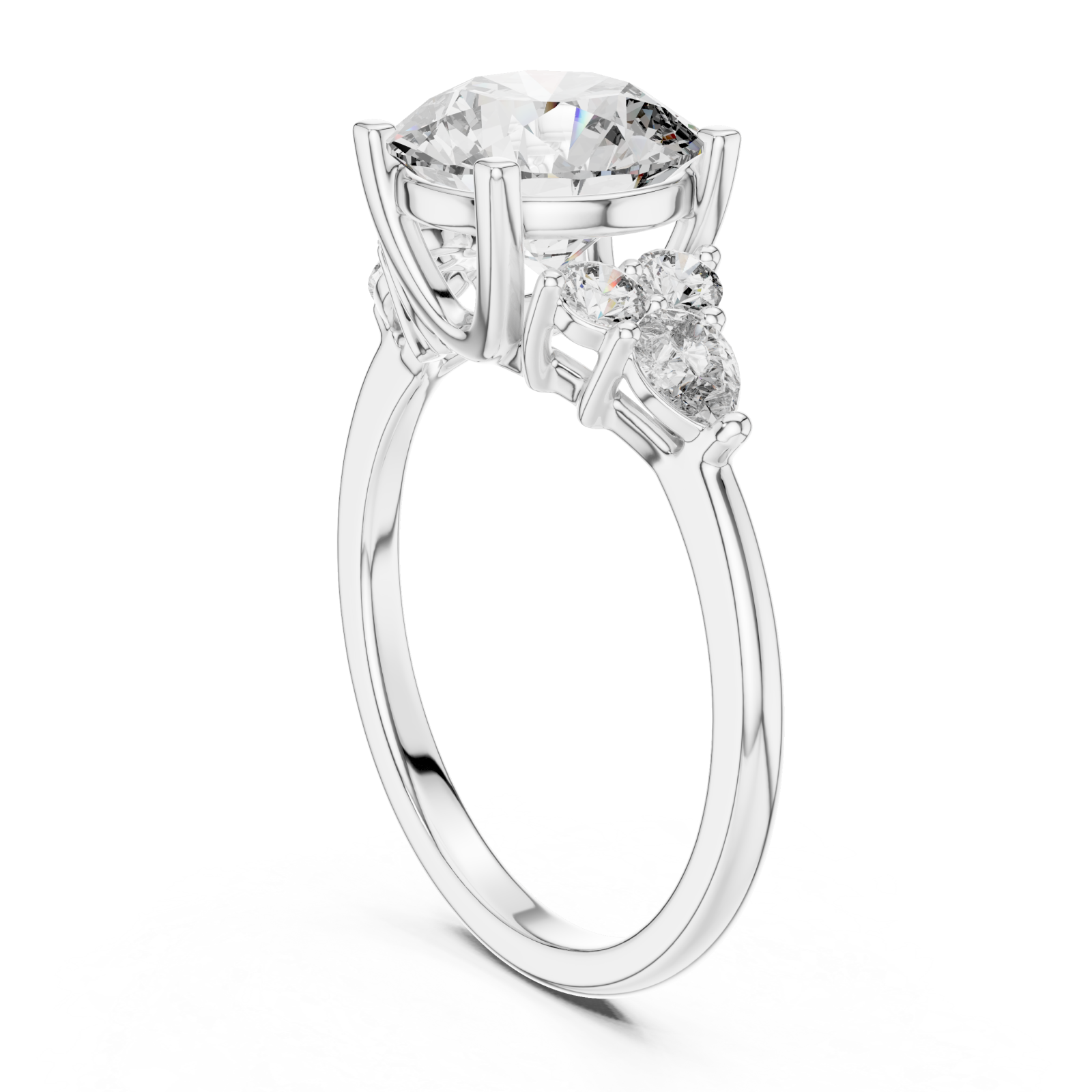  White Gold Royal Crest Signature Ring Left View