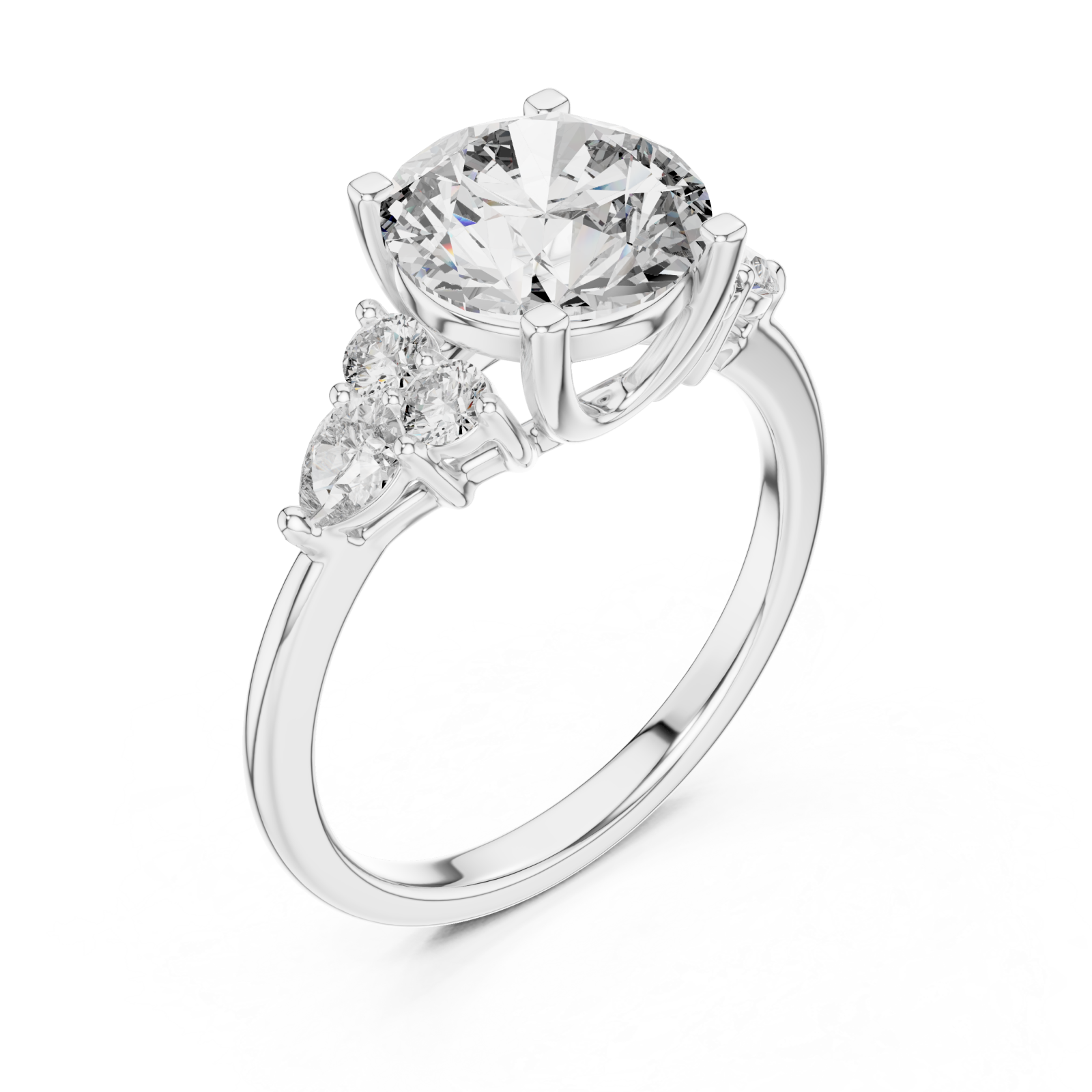  White Gold Royal Crest Signature Ring Right View