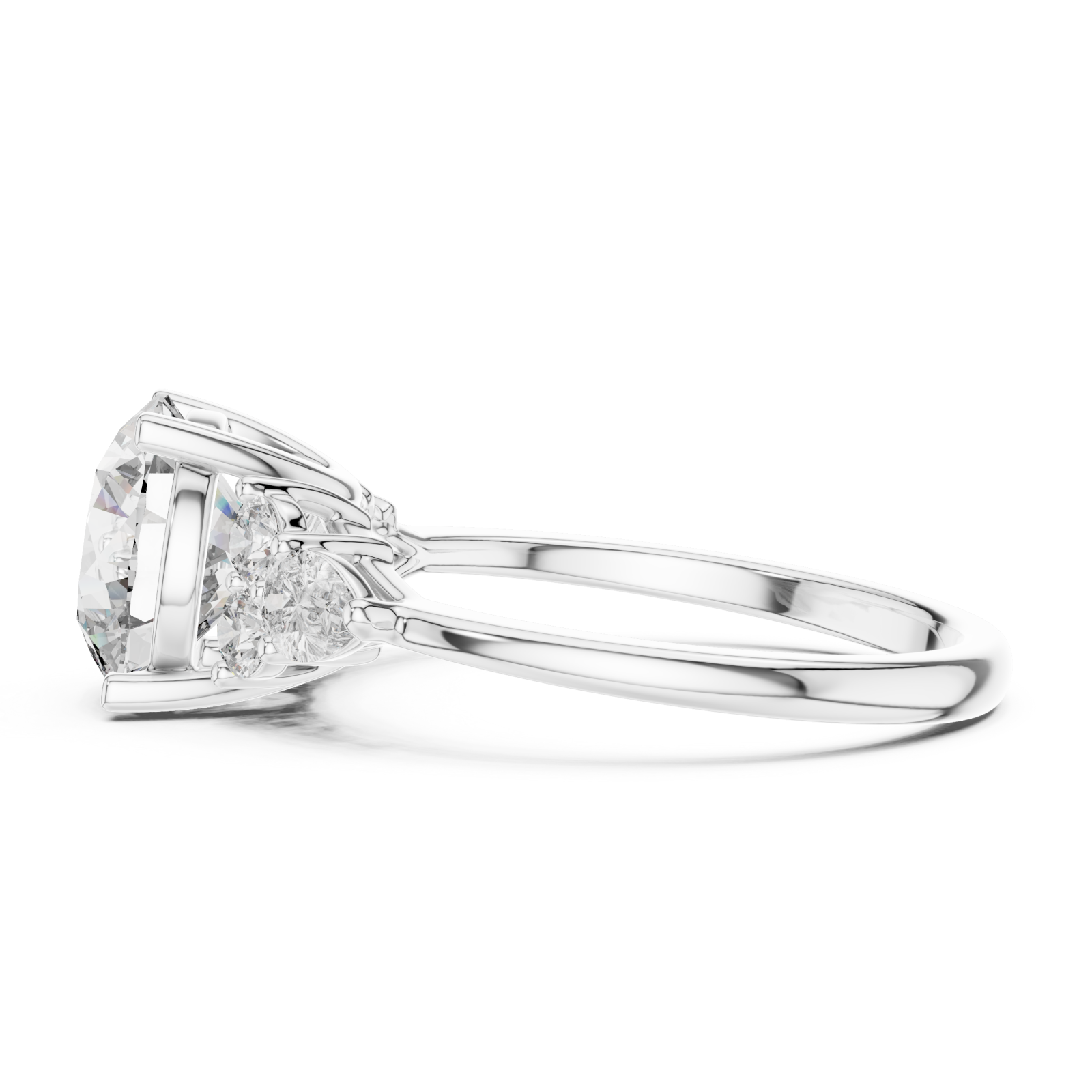  White Gold Royal Crest Signature Ring Side View