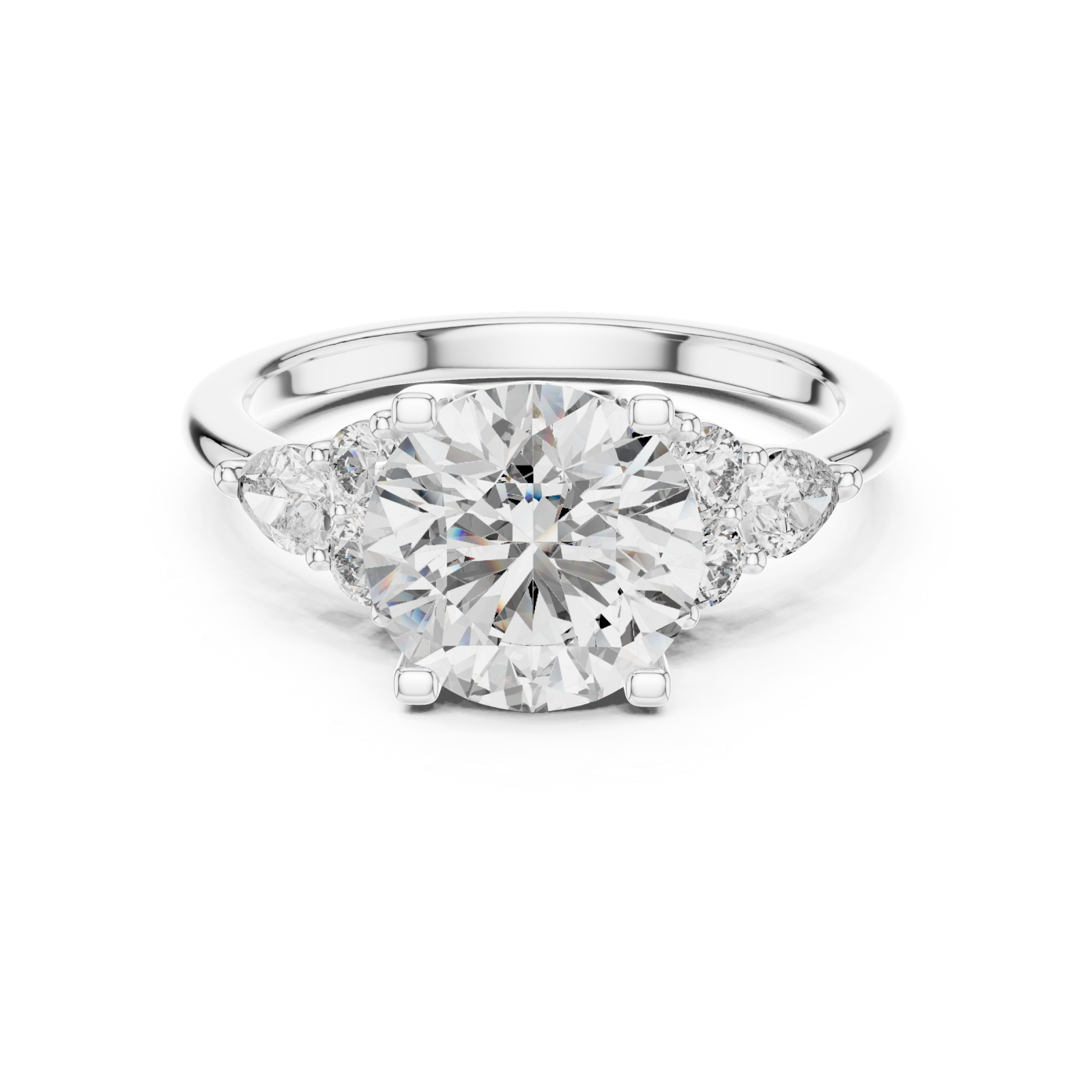  White Gold Royal Crest Signature Ring Front View