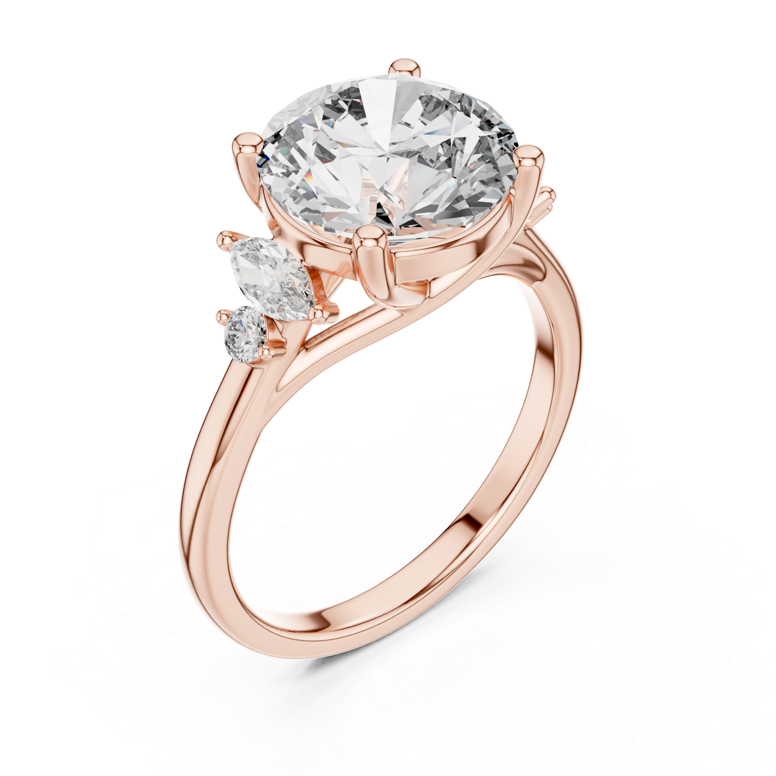  Rose Gold Twilight Meadow Dual Accent Band Ring Right View