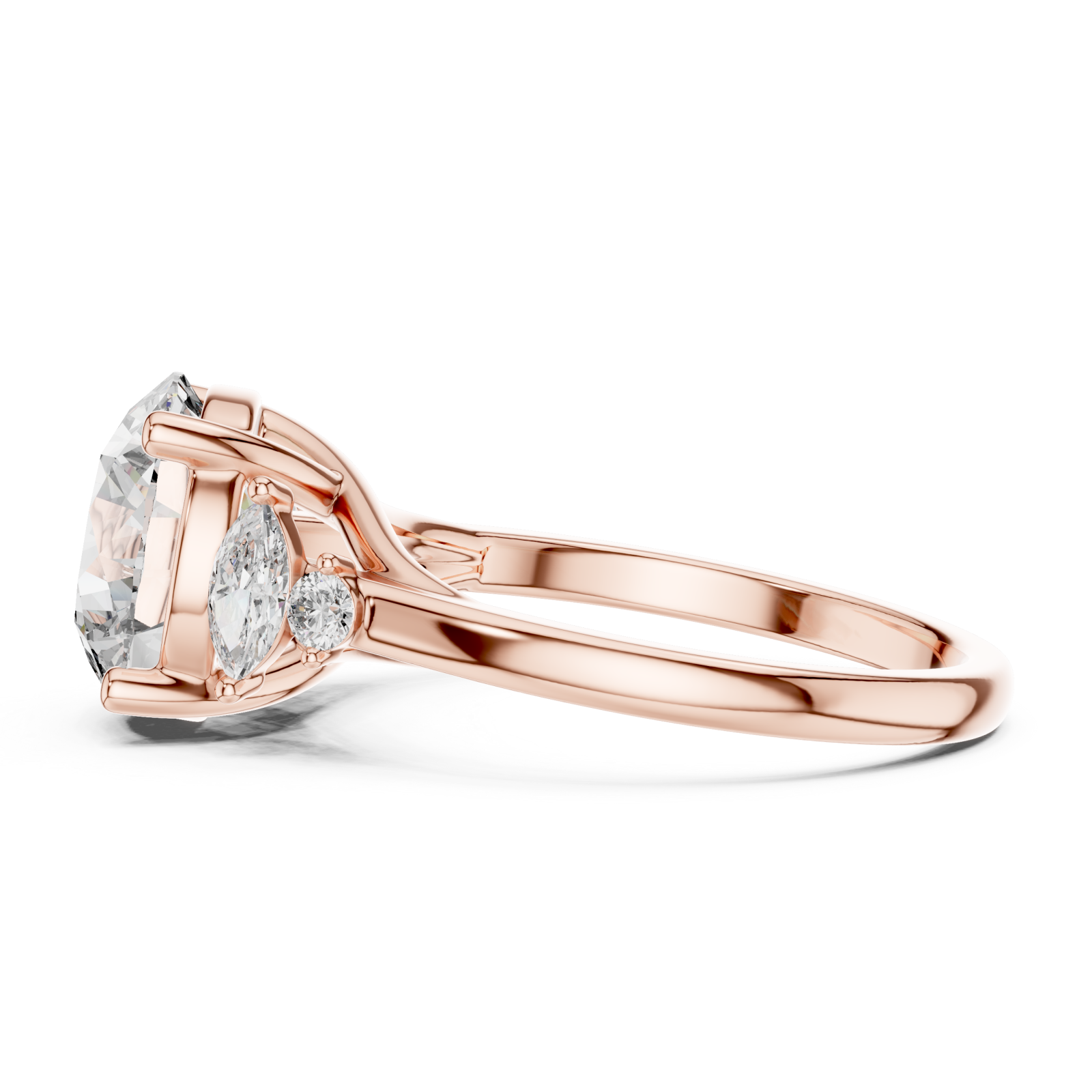  Rose Gold Twilight Meadow Dual Accent Band Ring Side View