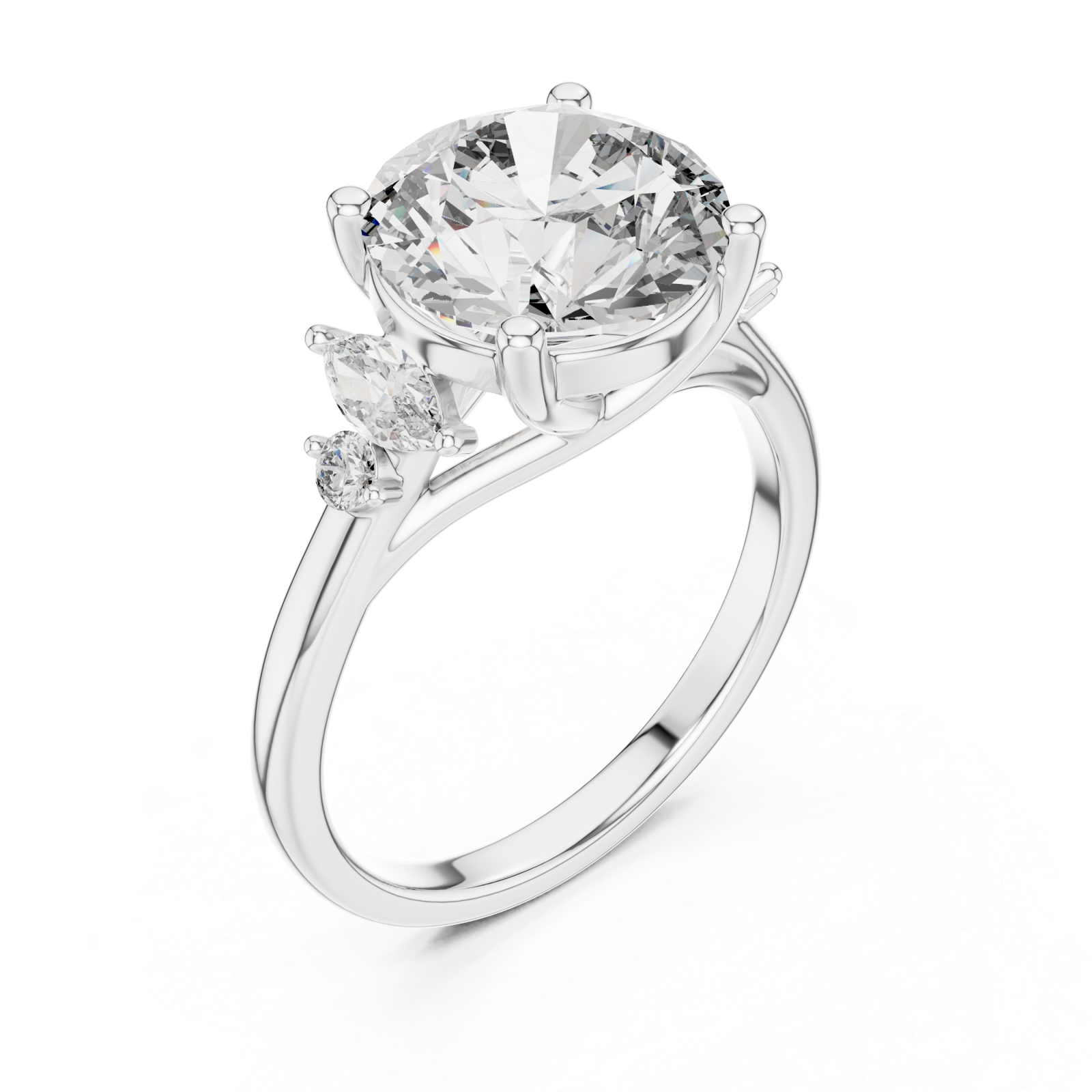  White Gold Twilight Meadow Dual Accent Band Ring Right View