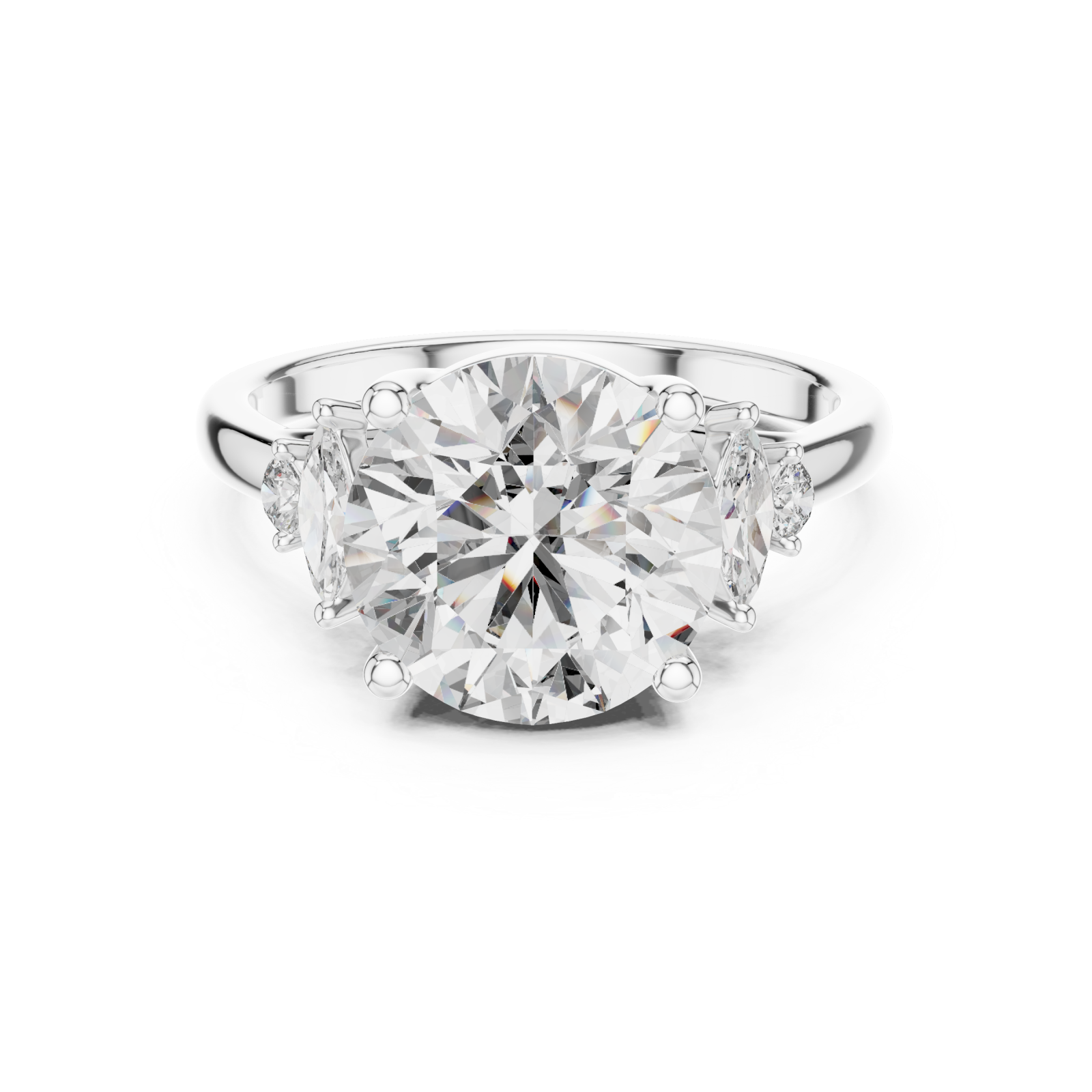  White Gold Twilight Meadow Dual Accent Band Ring Front View