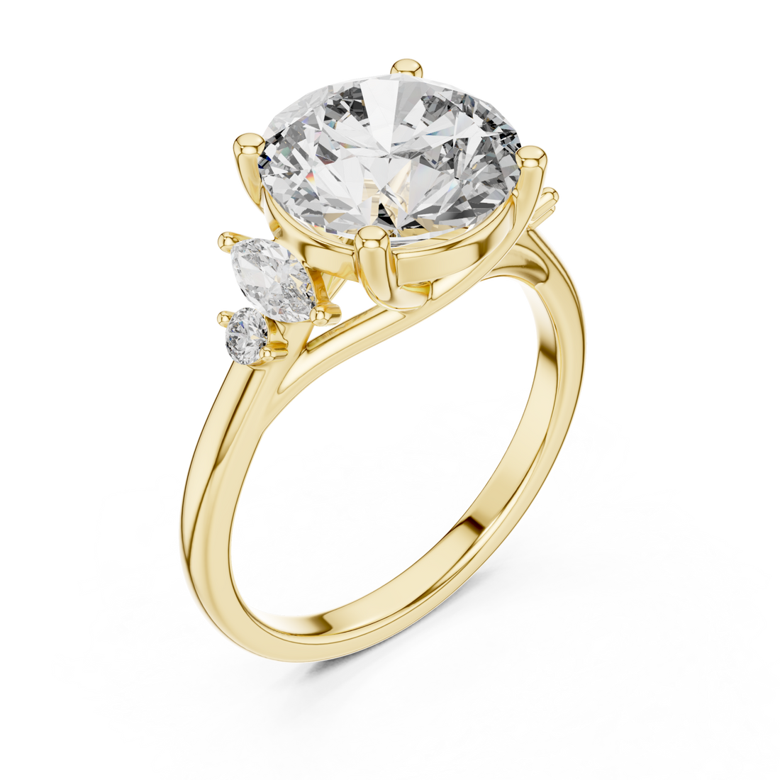 Gold Twilight Meadow Dual Accent Band Ring Right View