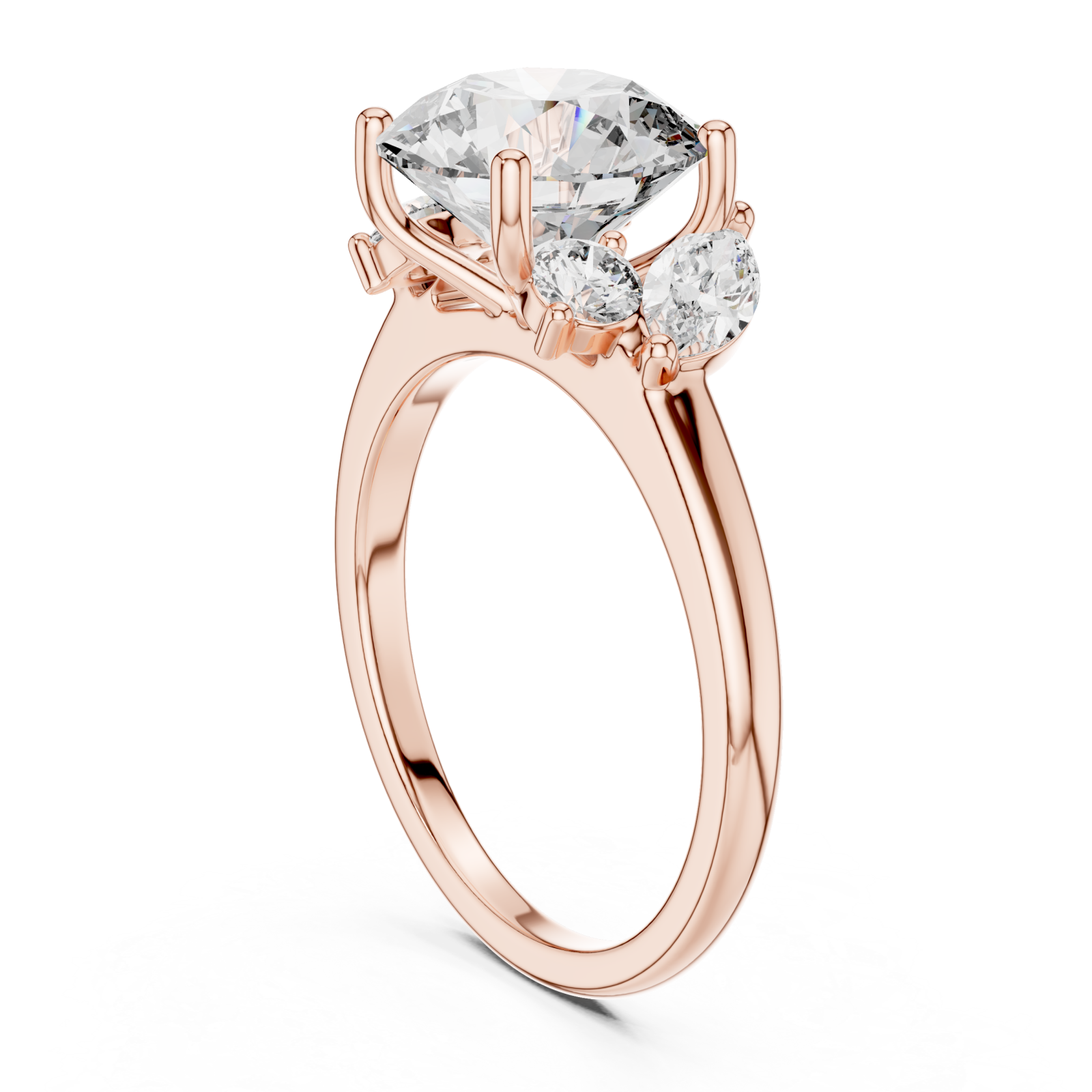  Rose Gold Celestial Petal Embrace Elevated Band Left View
