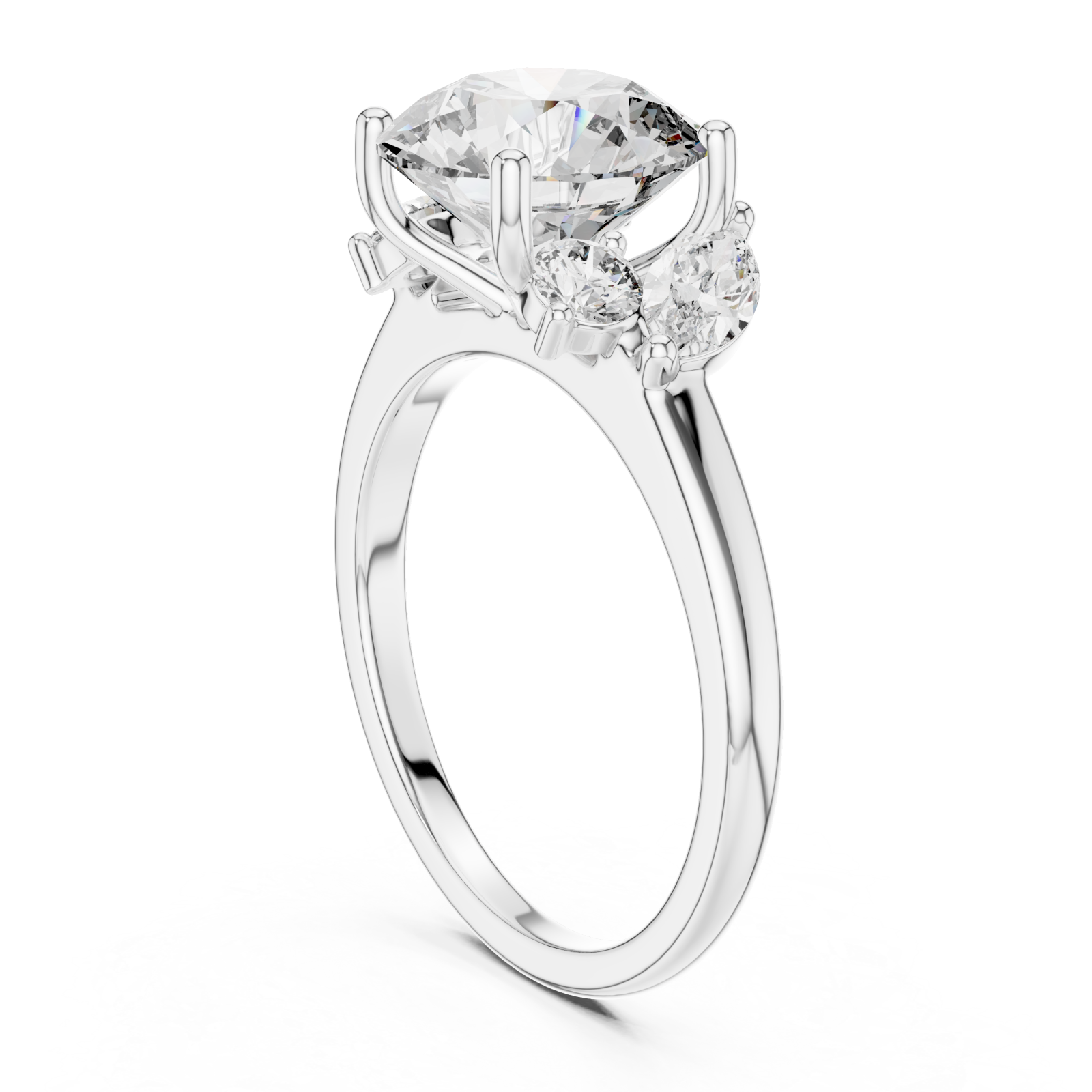  White Gold Celestial Petal Embrace Elevated Band Left View