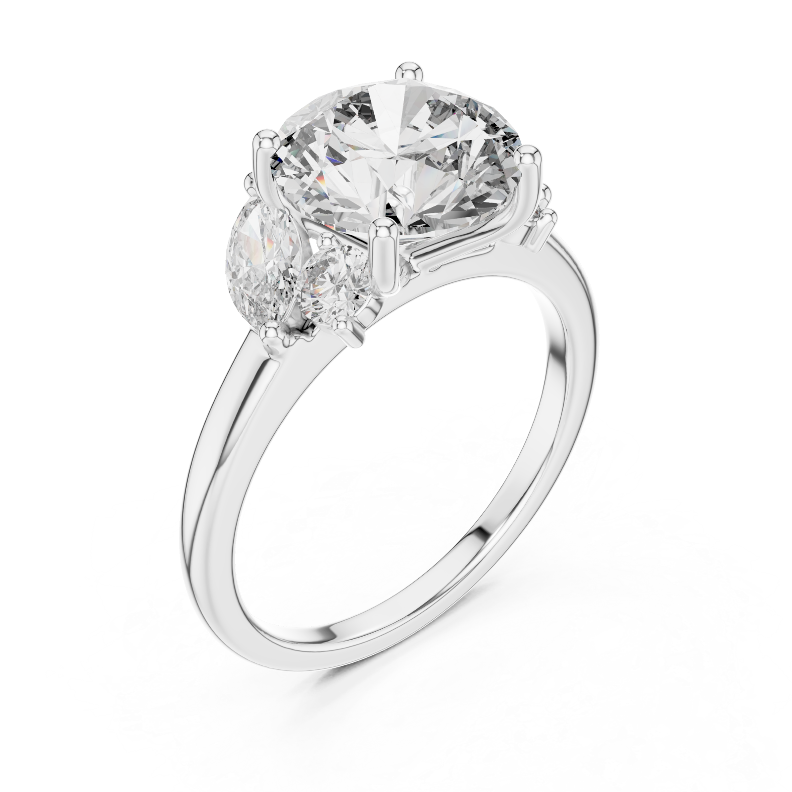  White Gold Celestial Petal Embrace Elevated Band Right View