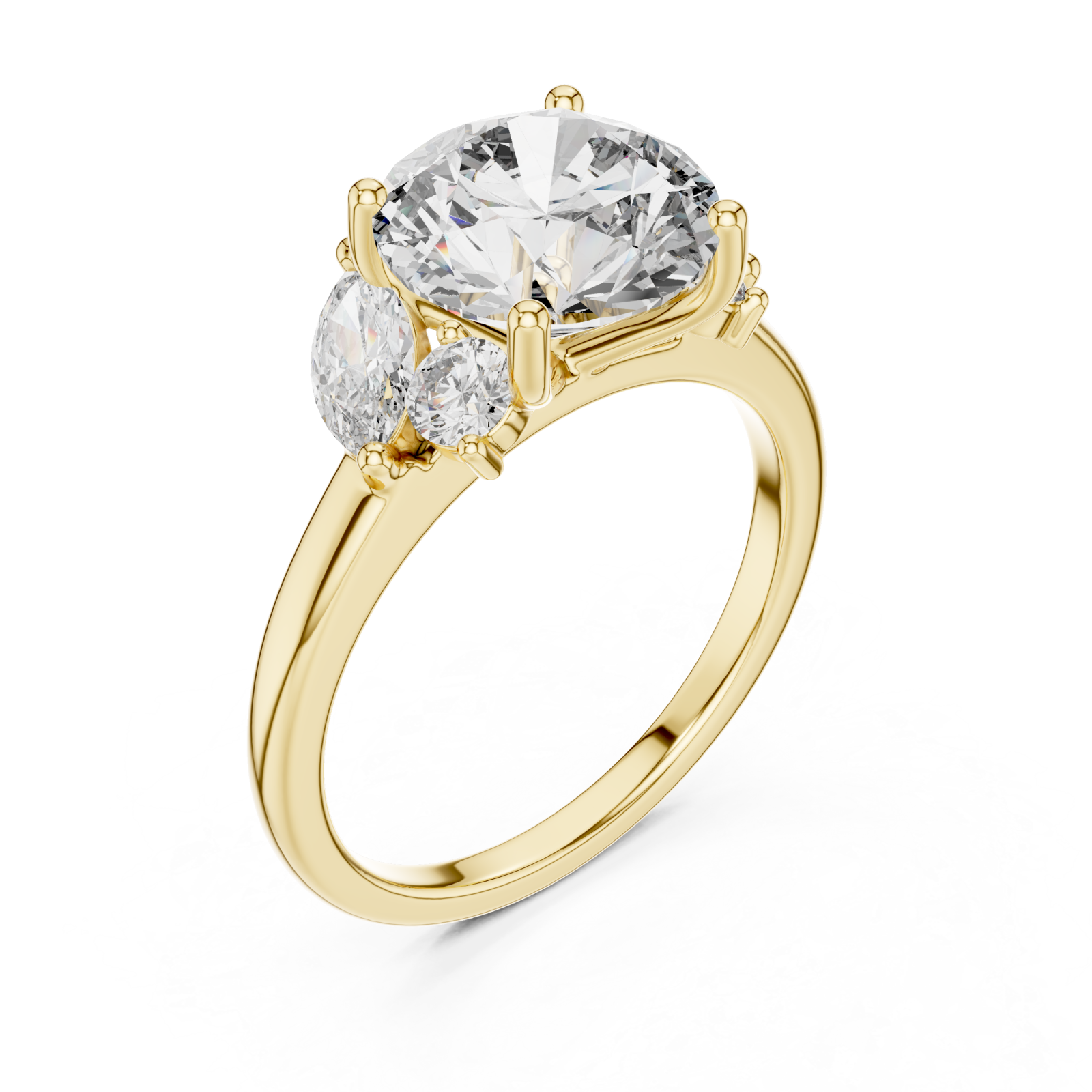Gold Celestial Petal Embrace Elevated Band Right View