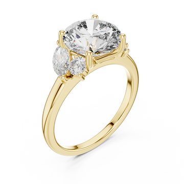 Gold Celestial Petal Embrace Elevated Band Right View