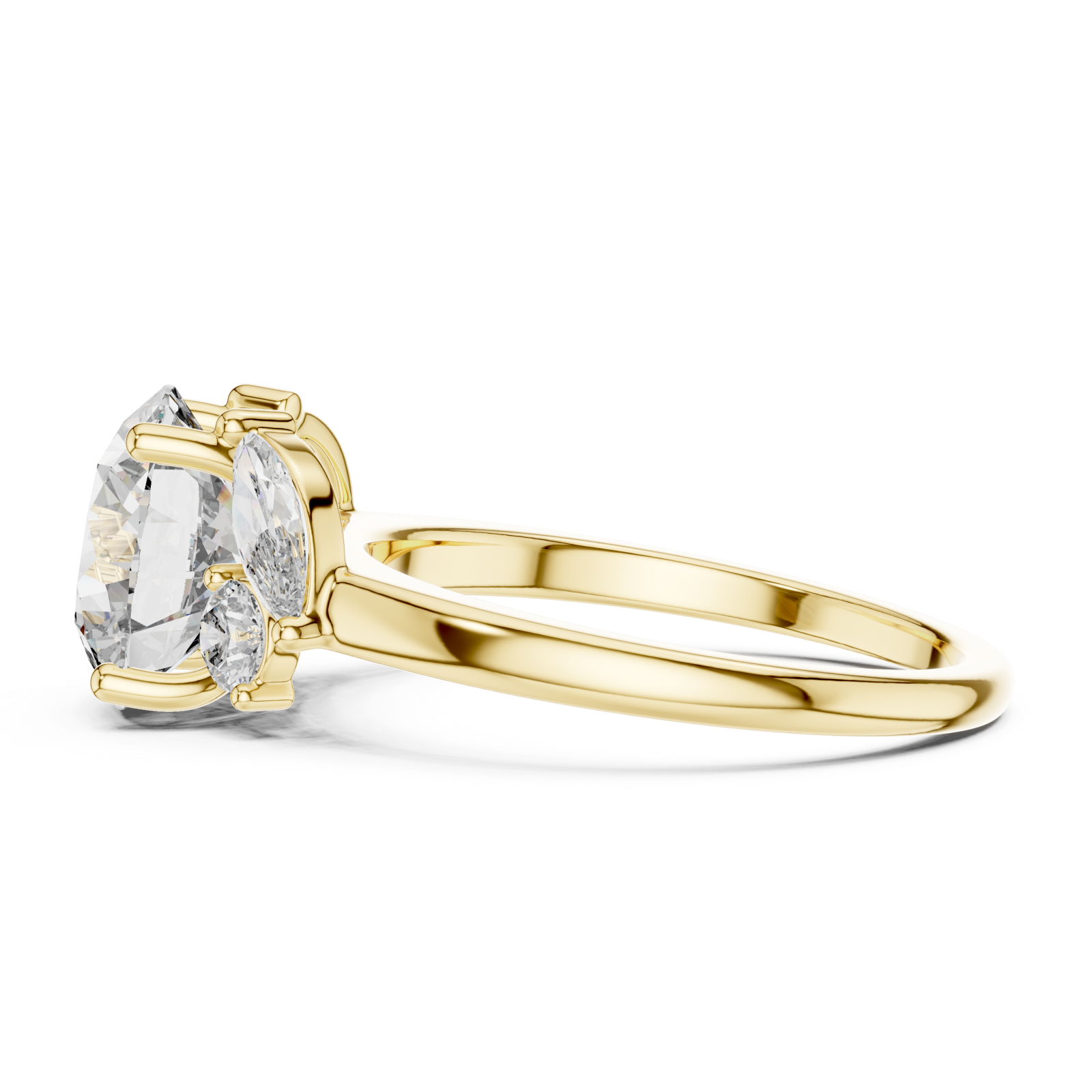  Gold Celestial Petal Embrace Elevated Band Side View