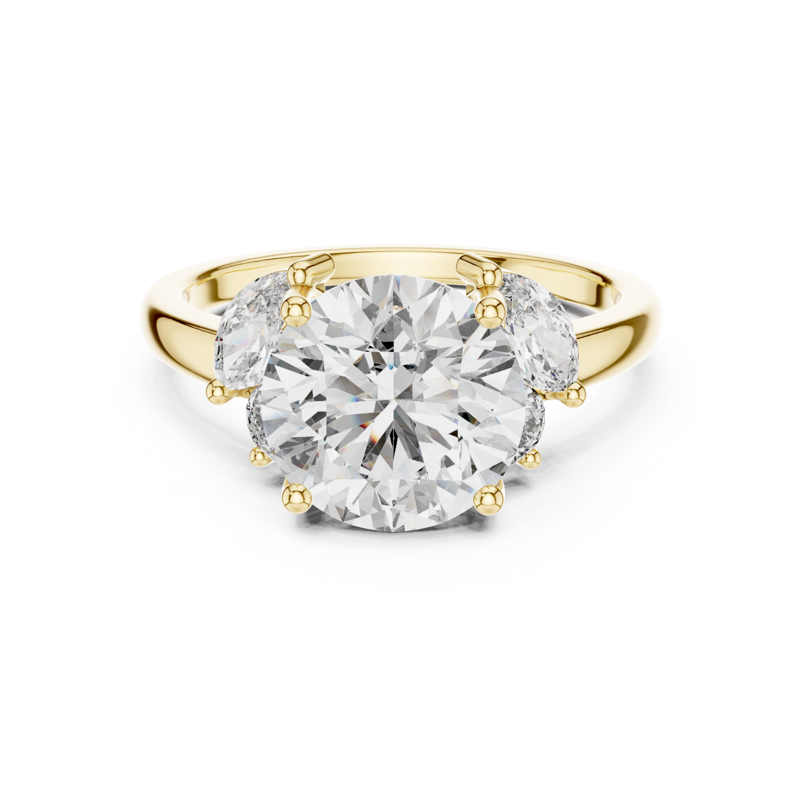  Gold Celestial Petal Embrace Elevated Band Front View