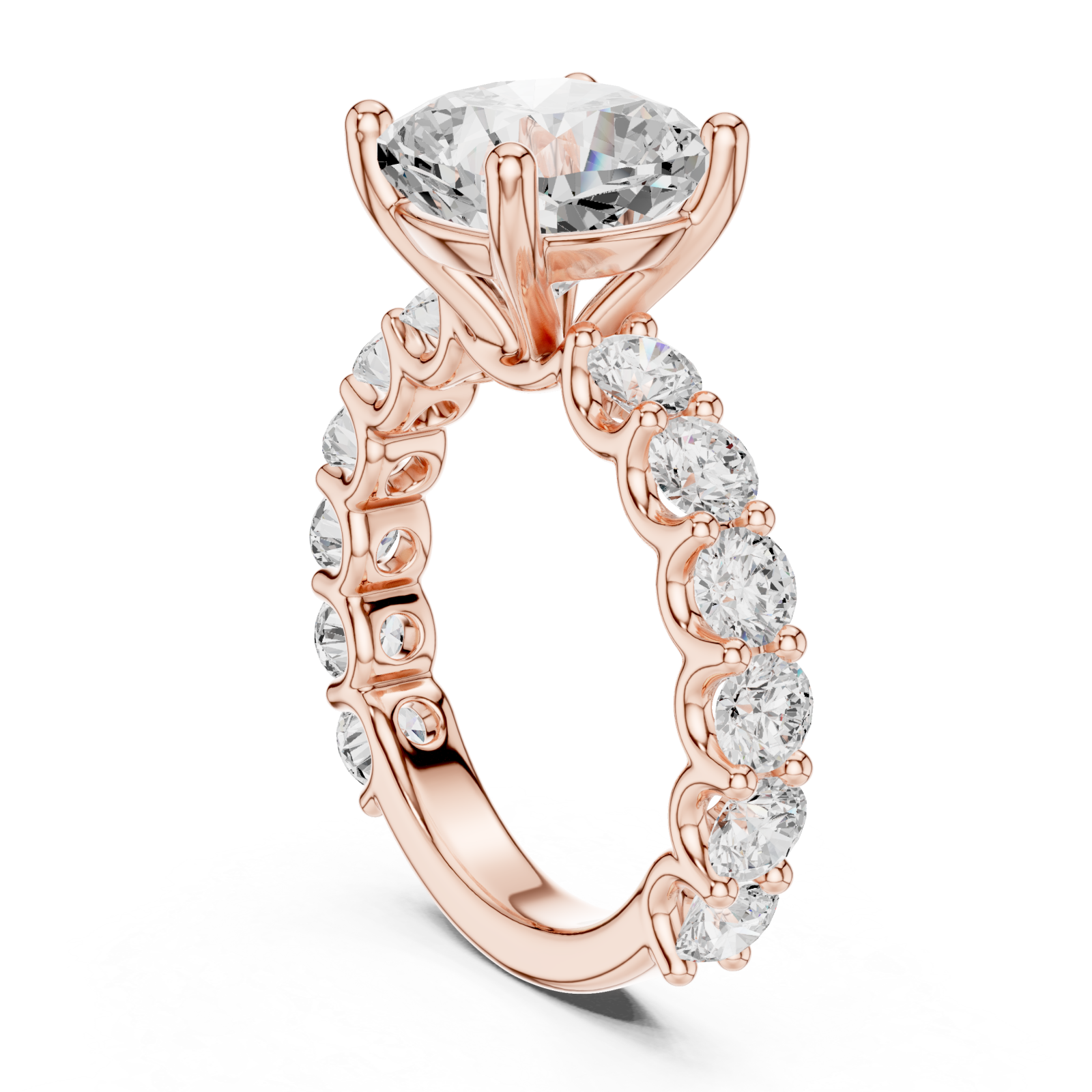  Rose Gold Eternal Crest Classic Engagement Ring Left View