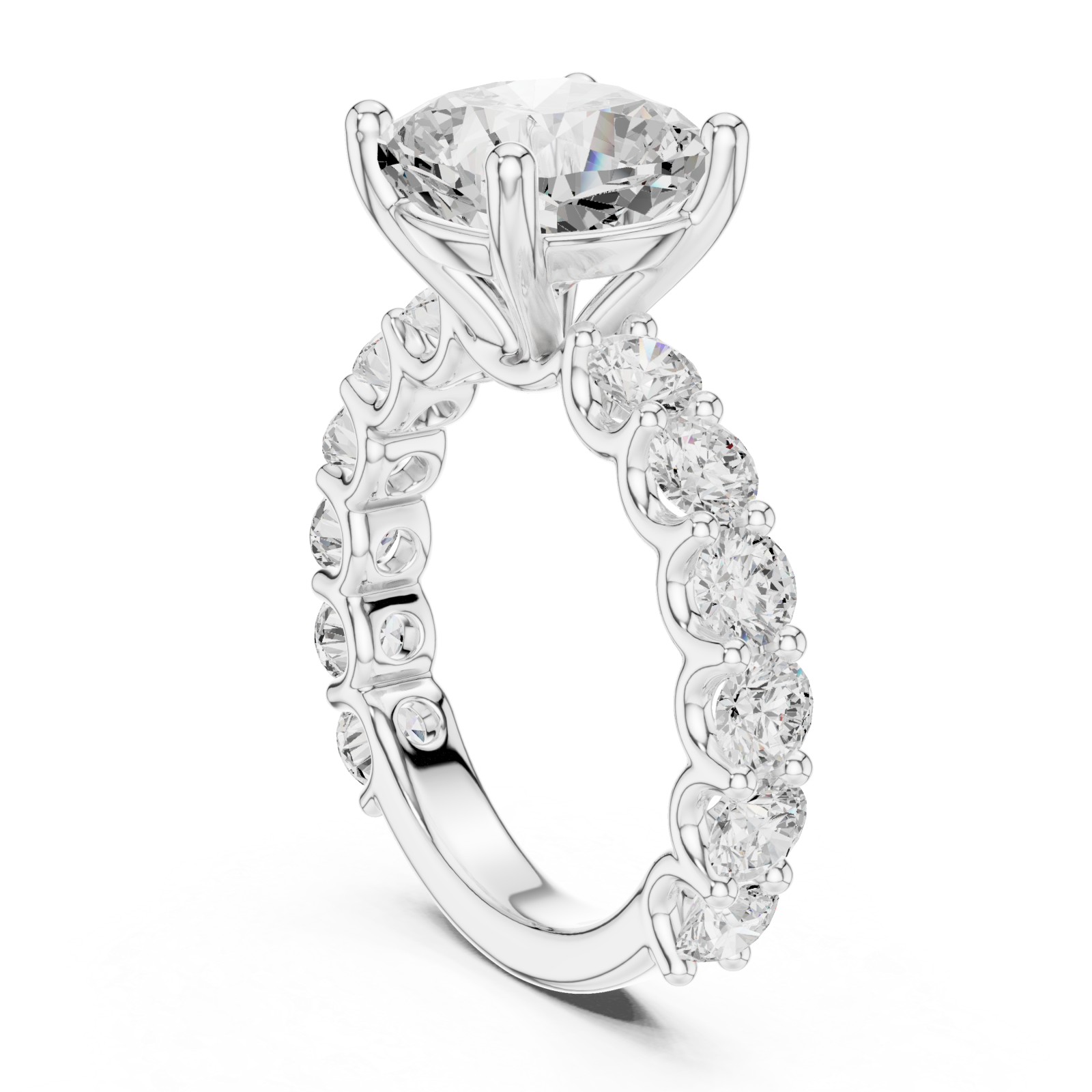  White Gold Eternal Crest Classic Engagement Ring Left View
