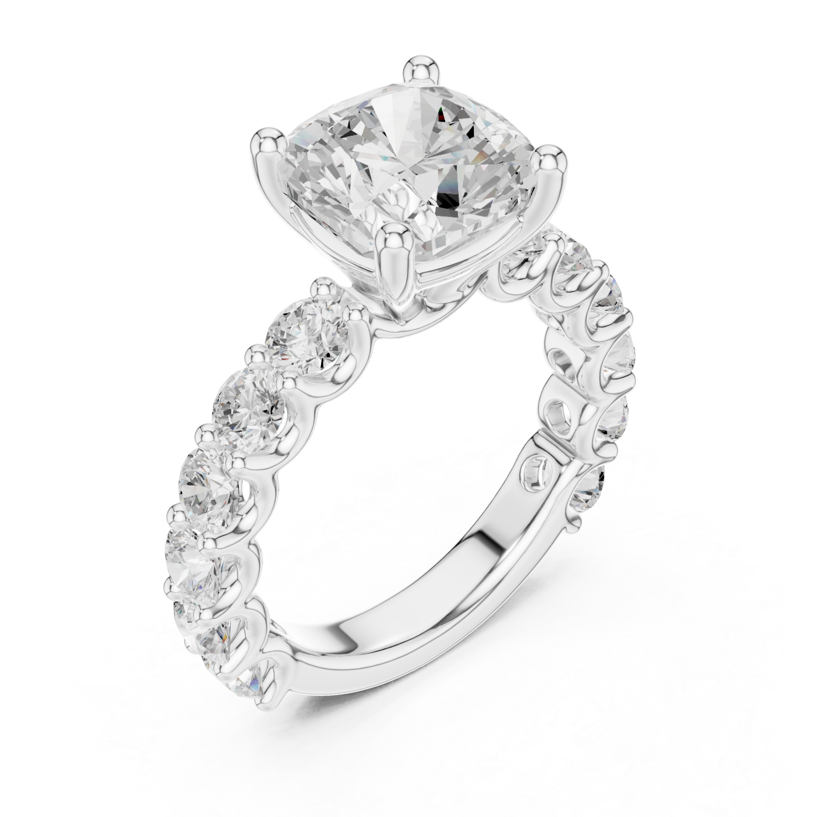  White Gold Eternal Crest Classic Engagement Ring Right View