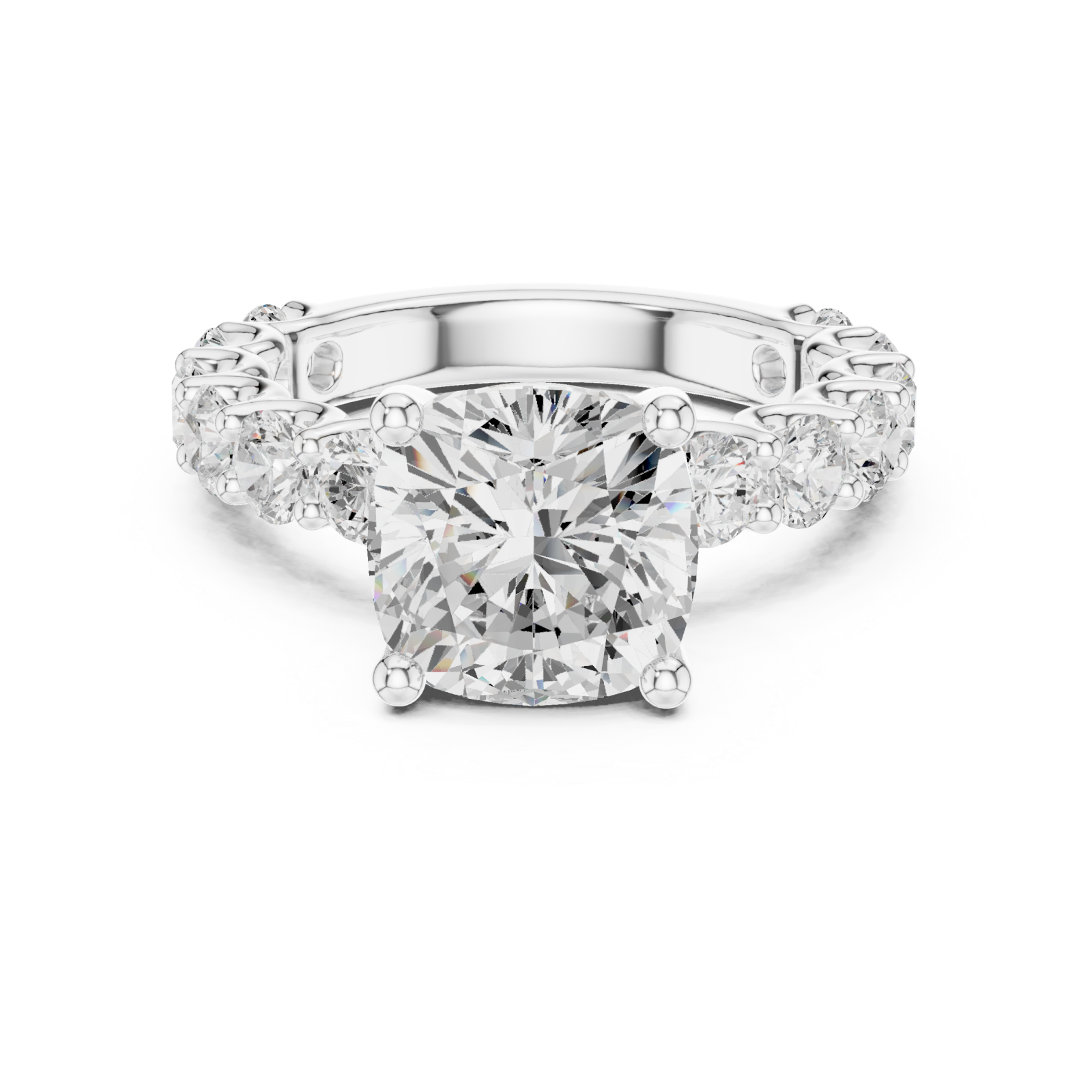  White Gold Eternal Crest Classic Engagement Ring Front View