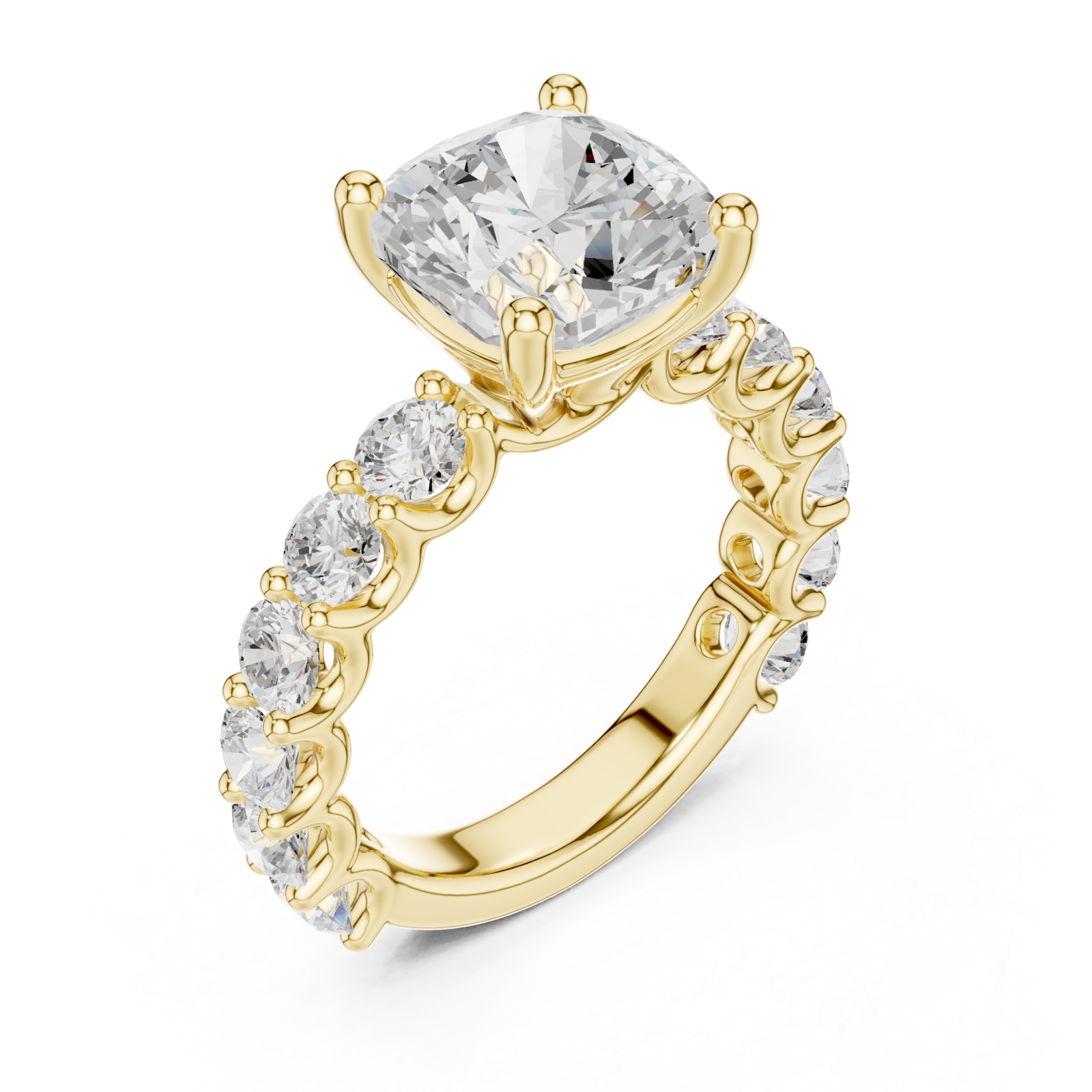 Gold Eternal Crest Classic Engagement Ring Right View