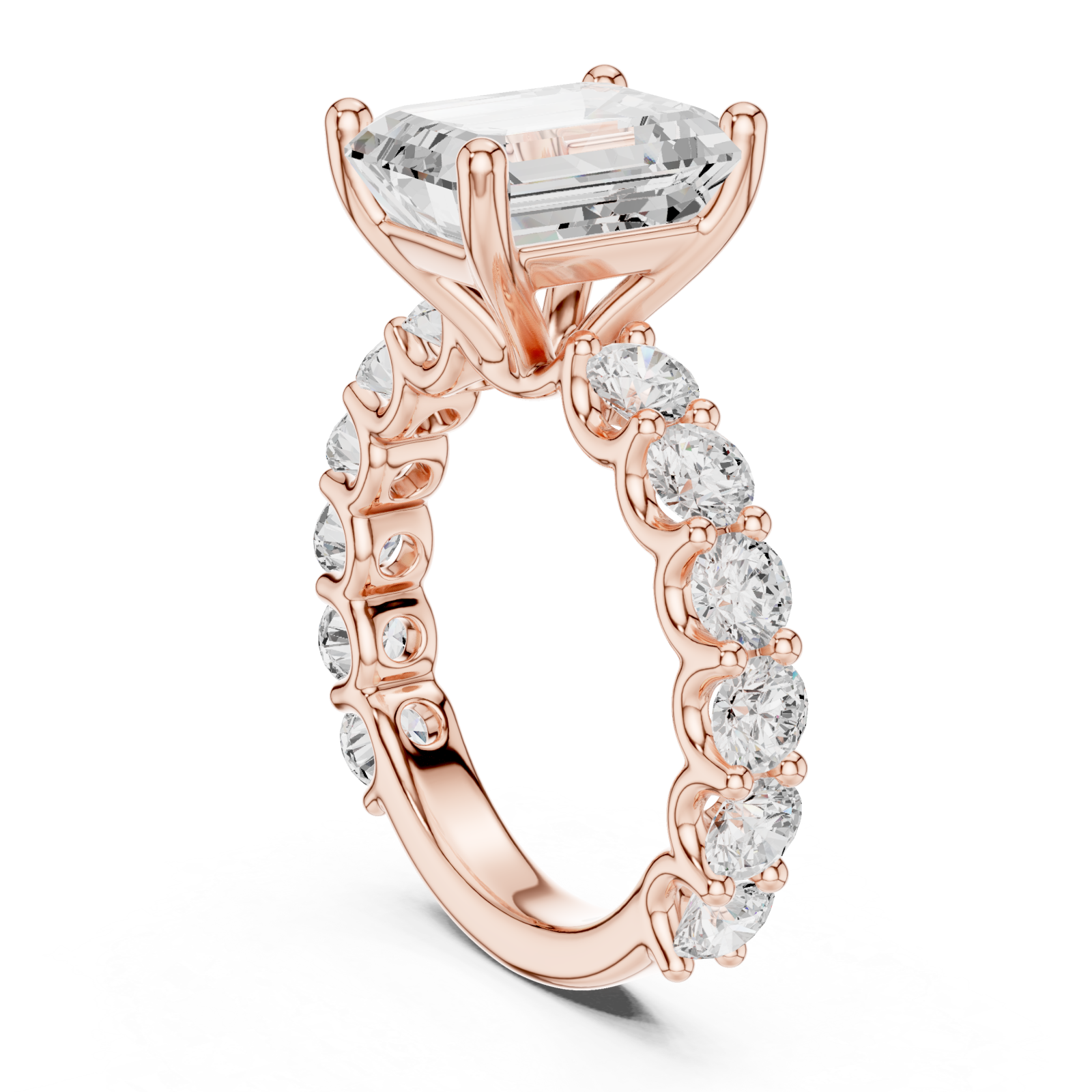  Rose Gold Radiance Crest Band Ring Left View