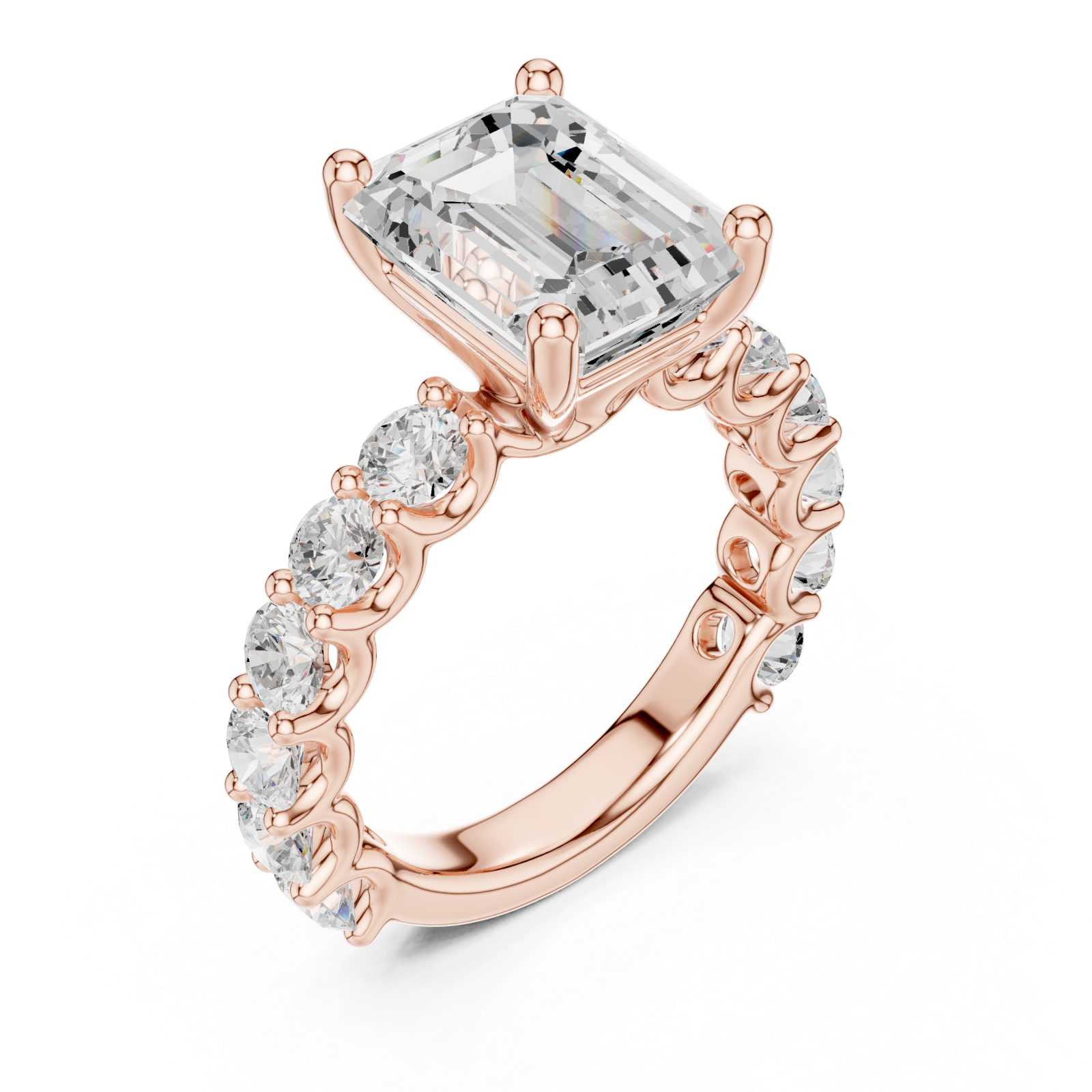  Rose Gold Radiance Crest Band Ring Right View