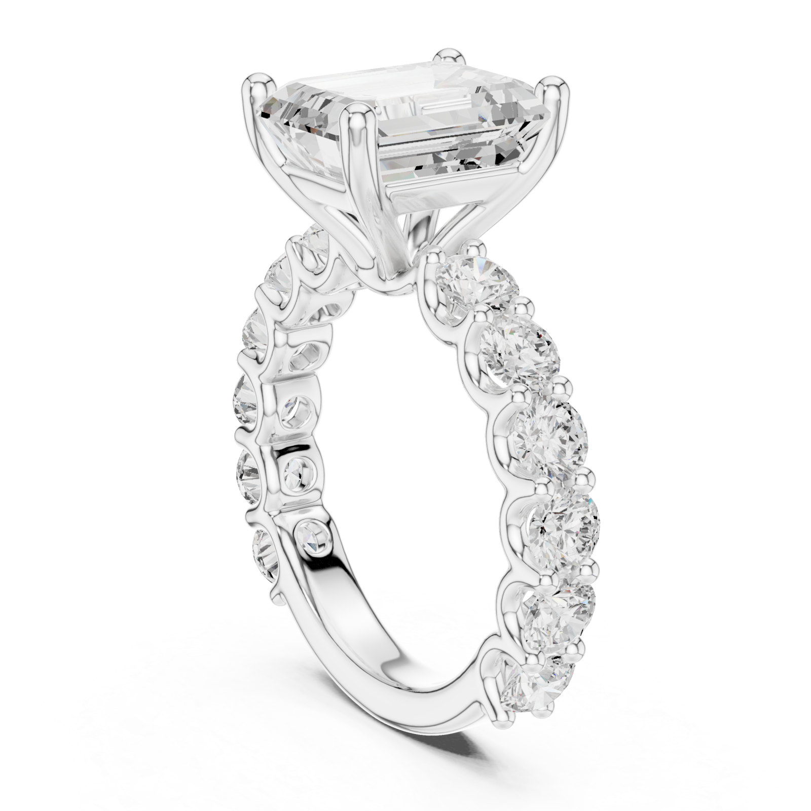  White Gold Radiance Crest Band Ring Left View