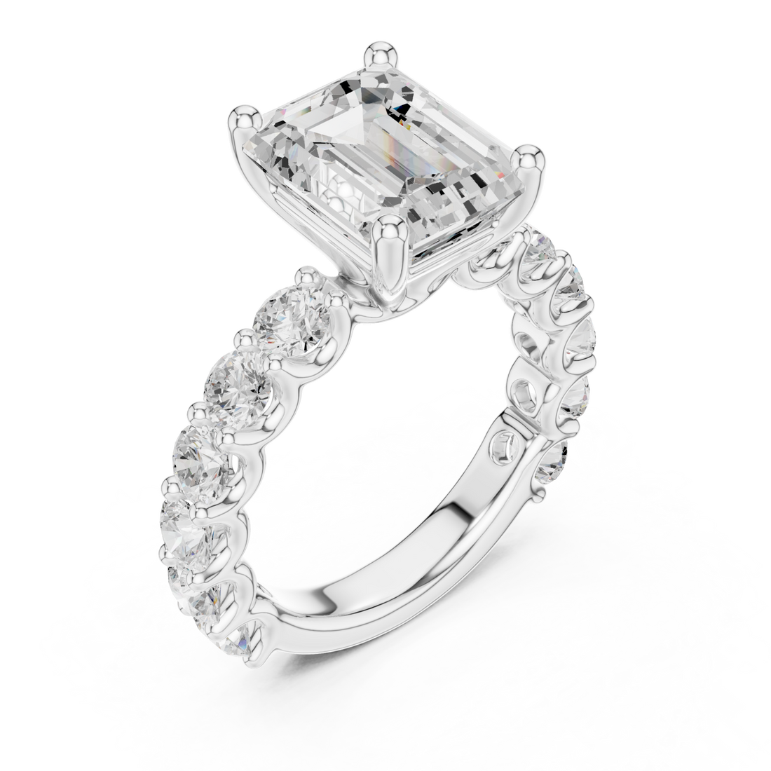  White Gold Radiance Crest Band Ring Right View