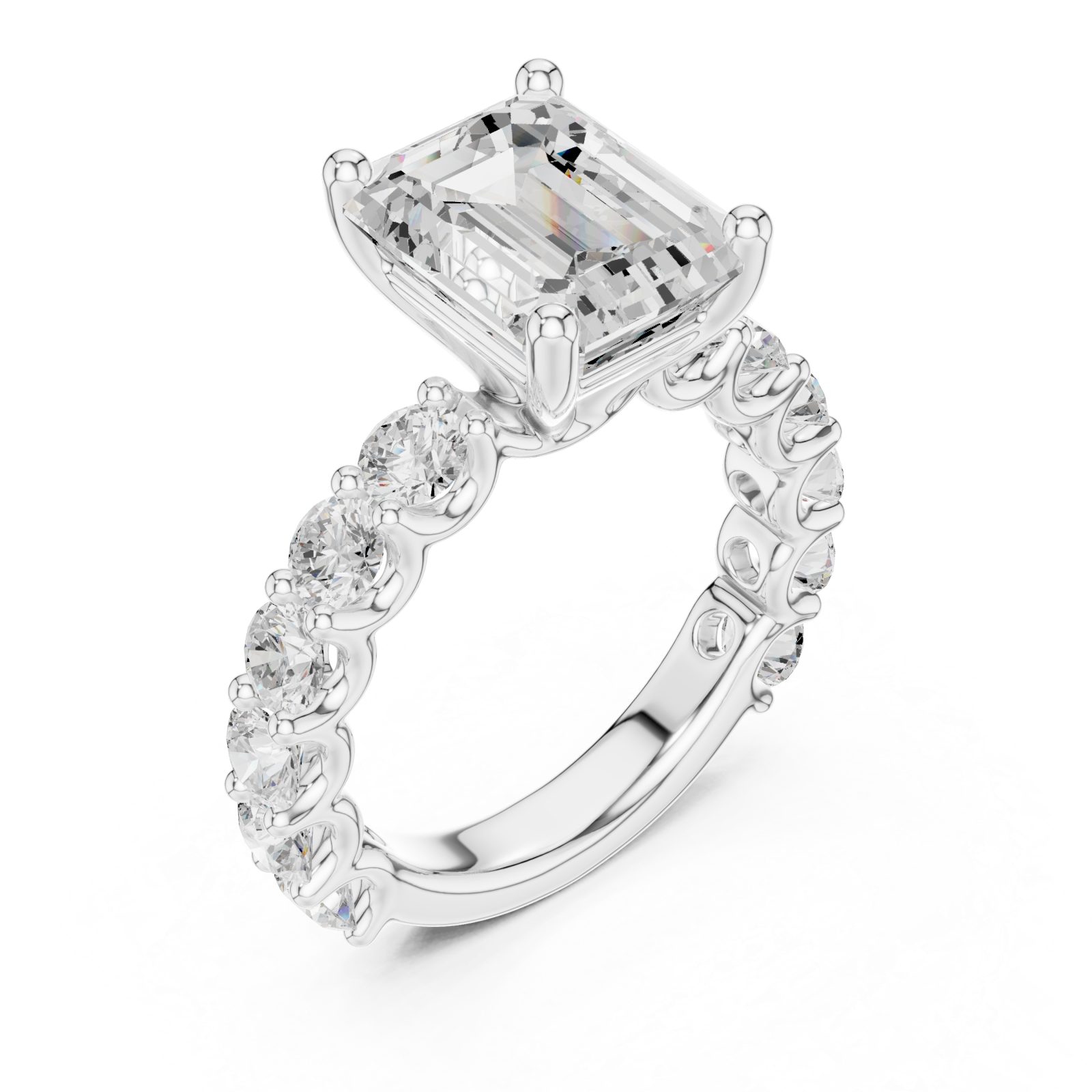  White Gold Radiance Crest Band Ring Right View